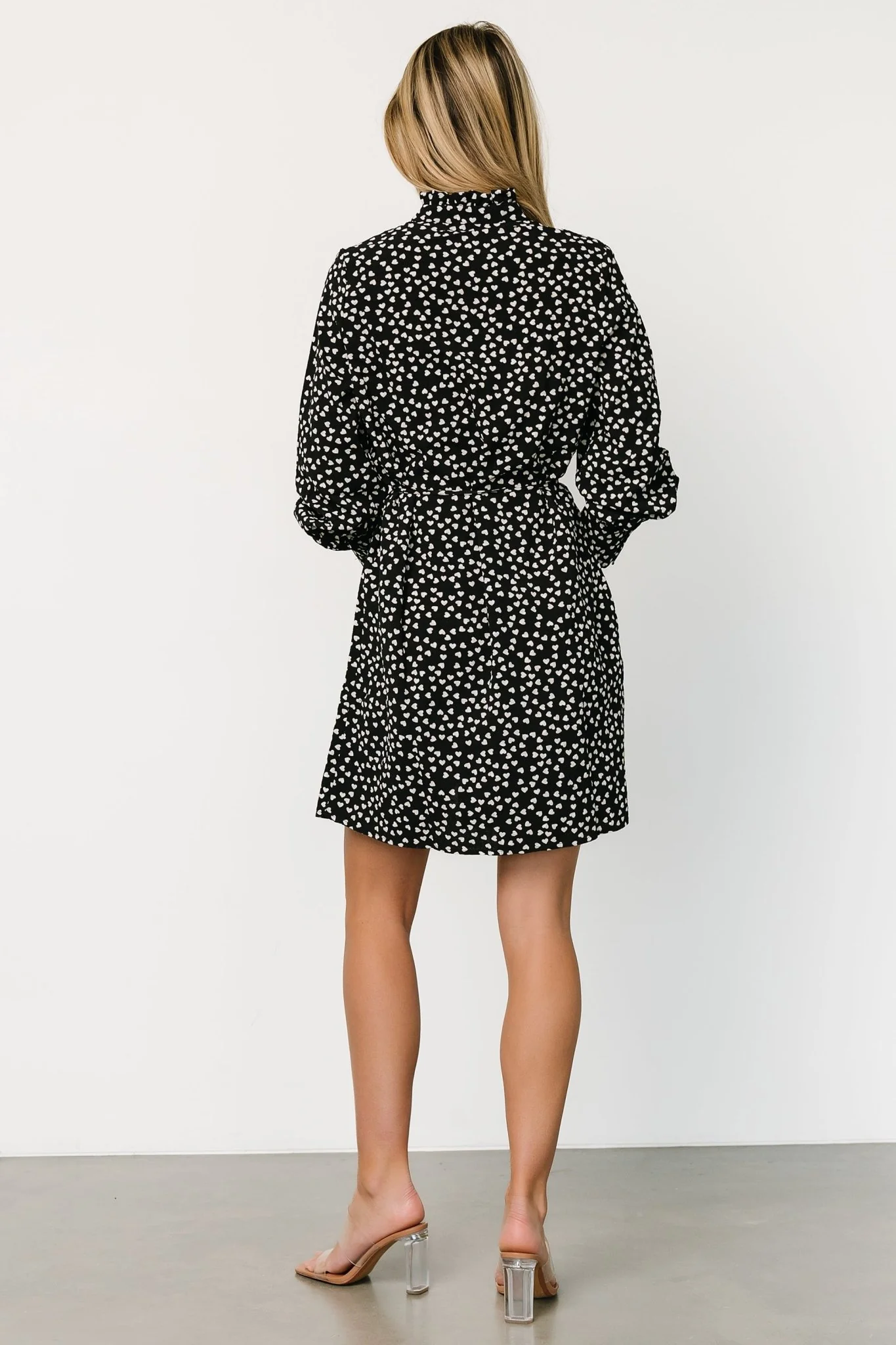 Trinity Short Dress | Black Print