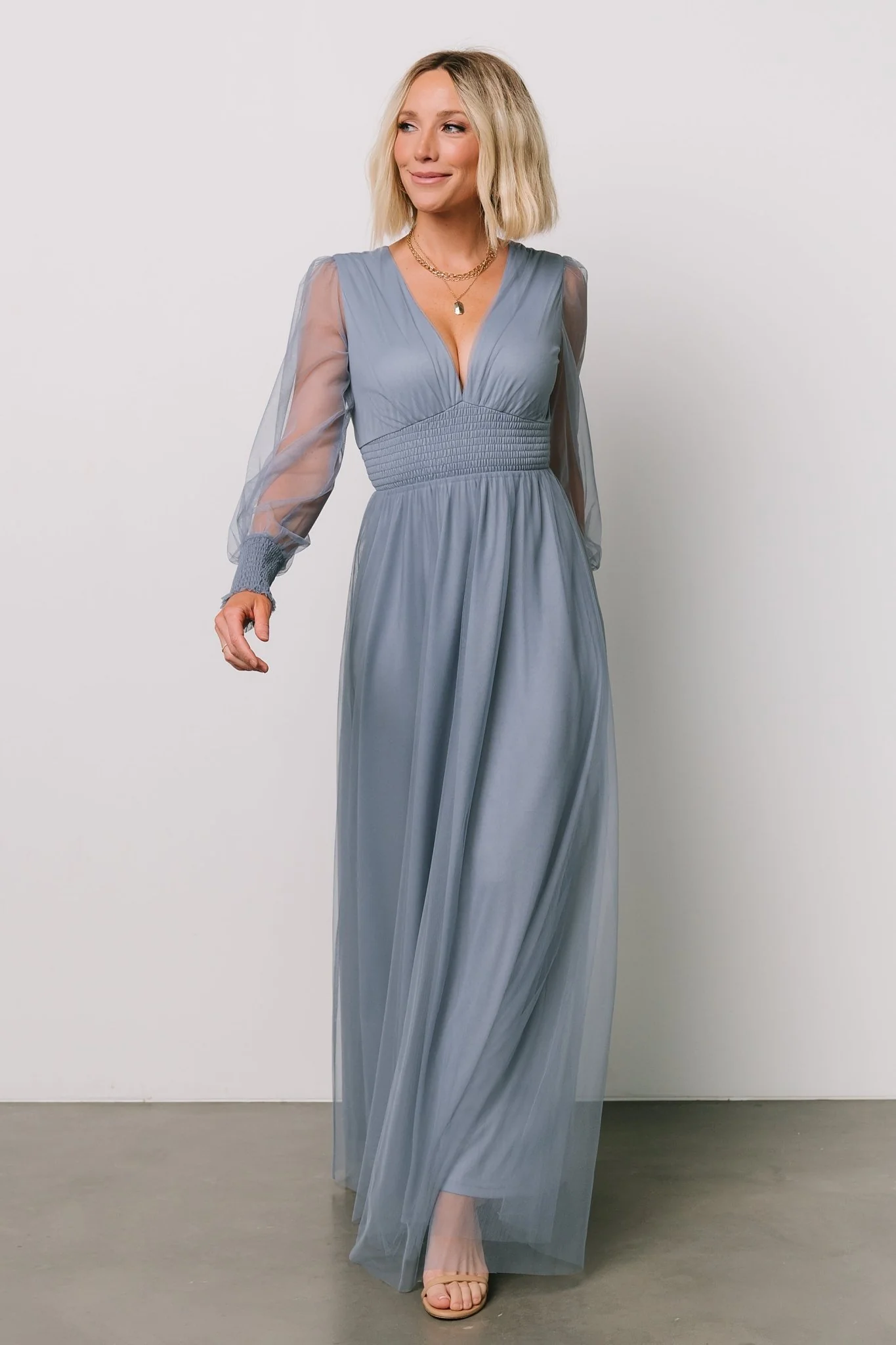 Layla Tulle Maxi Dress | Whisper Blue