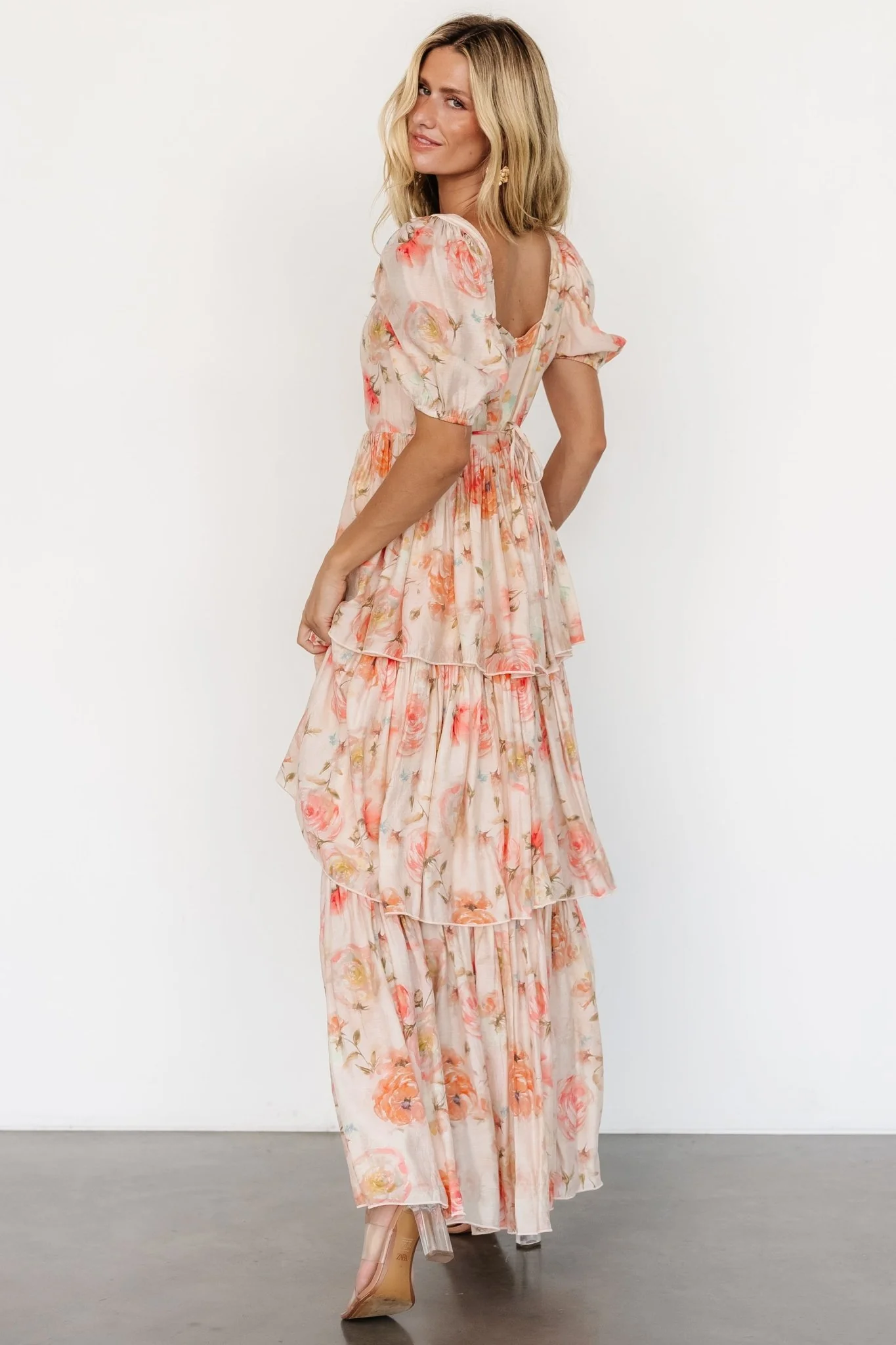 Cozette Tiered Maxi Dress | Blush Floral