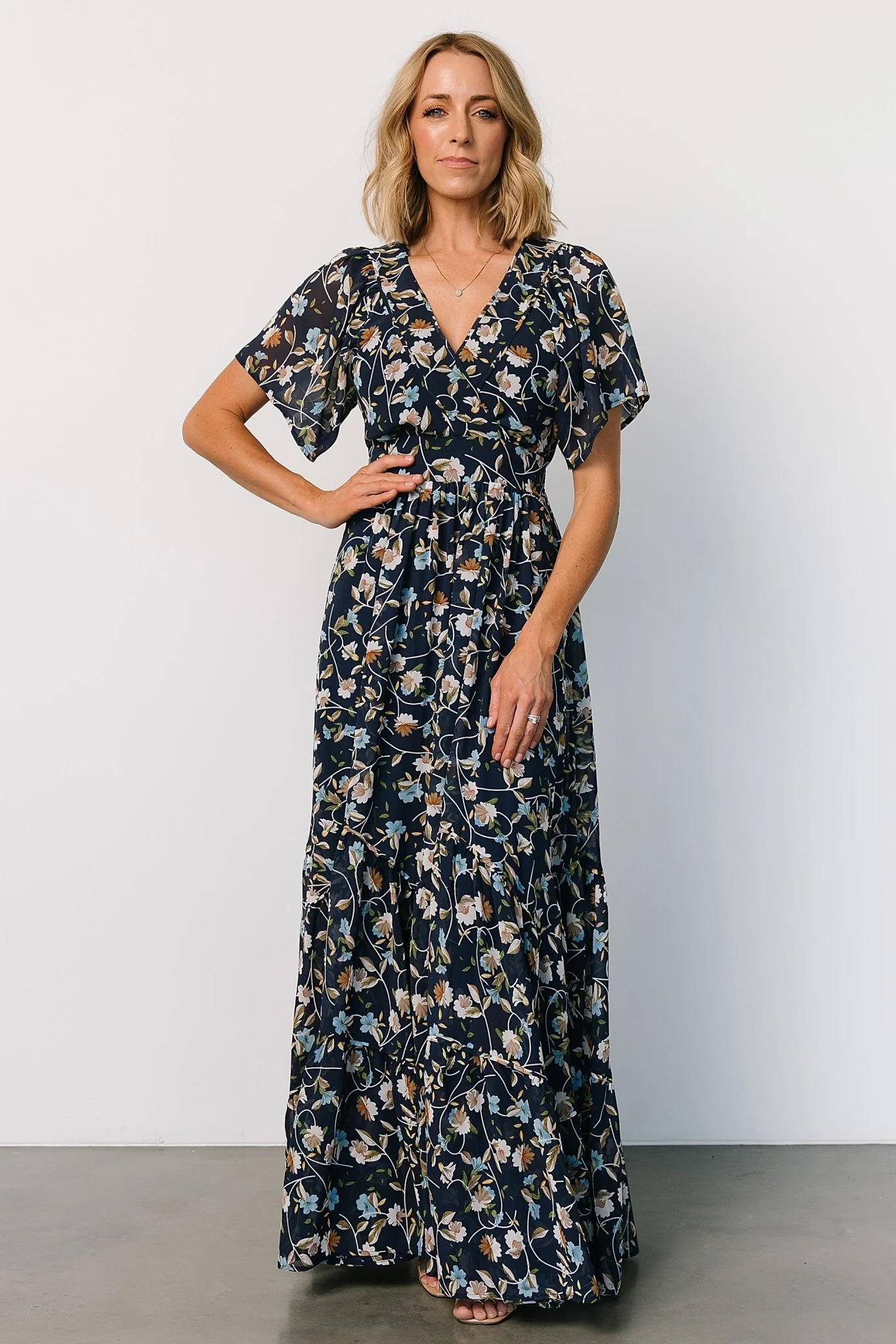 Katherine Maxi Dress | Dark Blue Floral