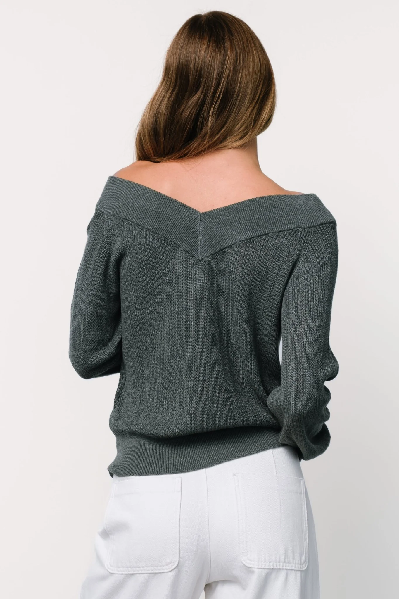 Ashby V Neck Sweater Top | Balsam