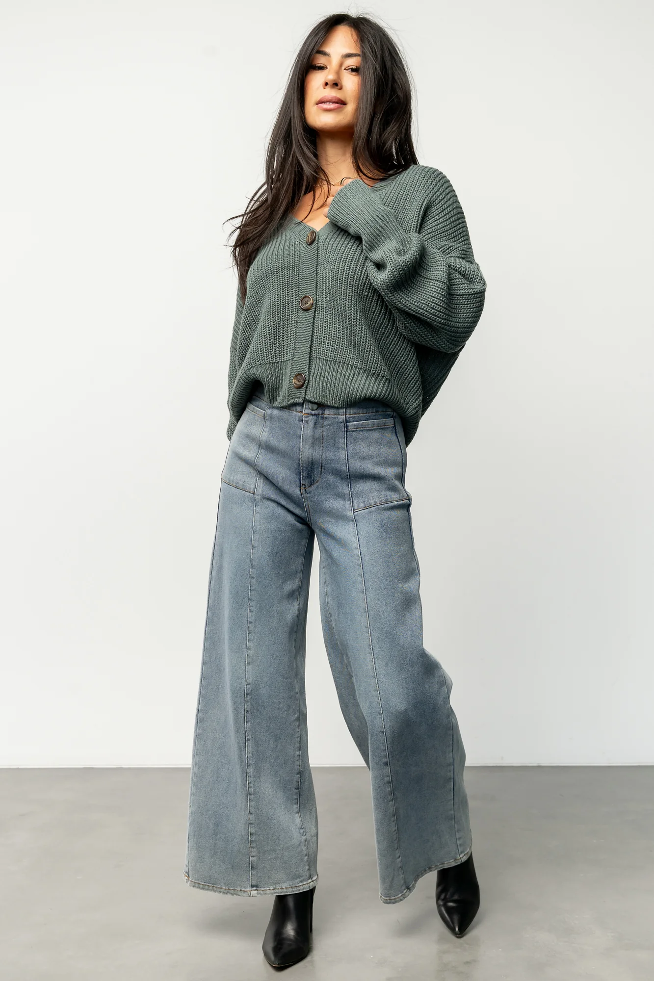 Gracie Knit Cardigan | Winter Green