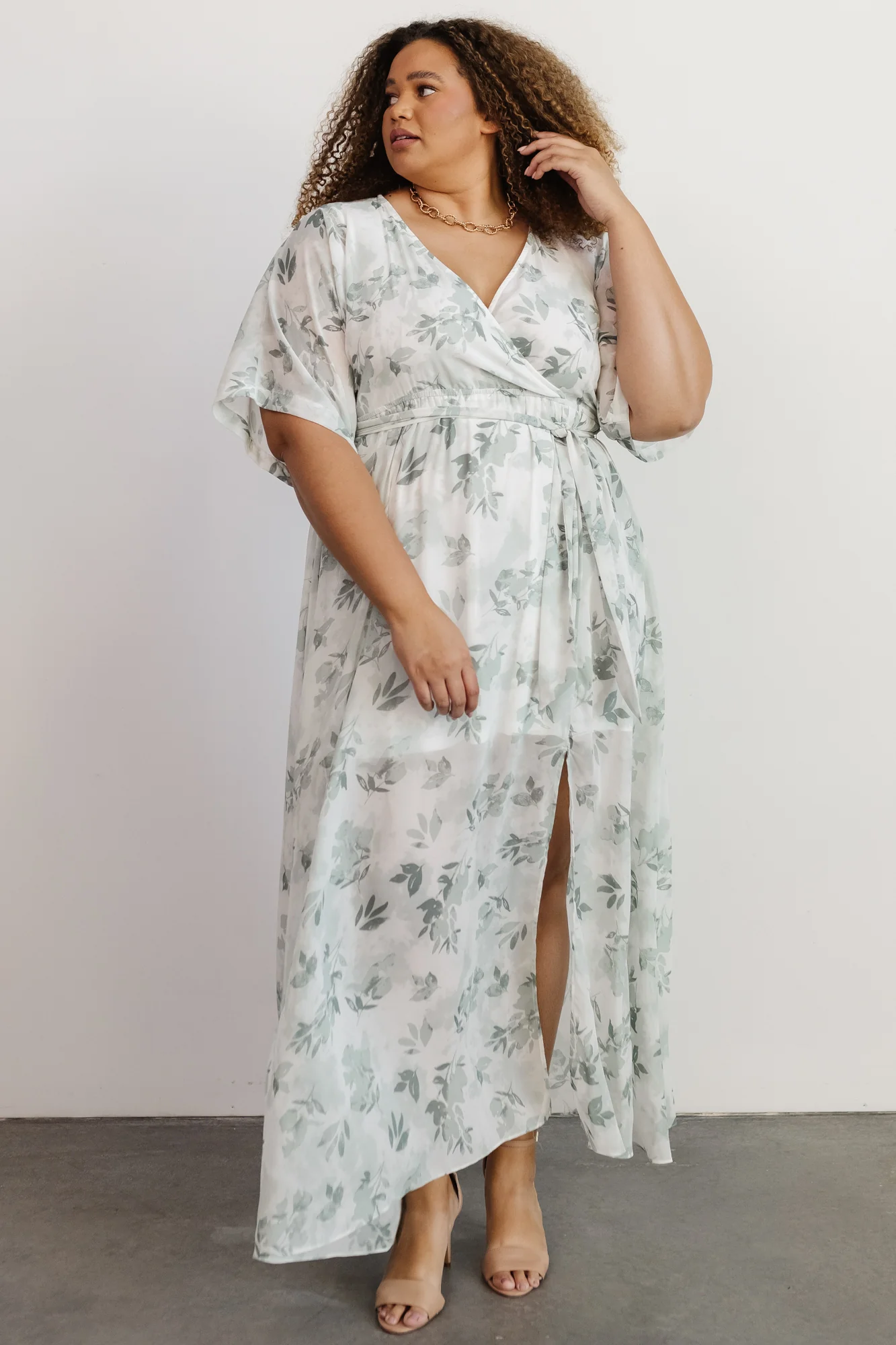 Kia Kimono Maxi Dress | Sage Floral