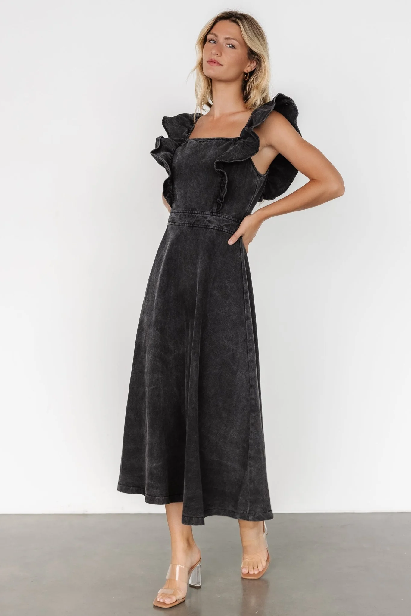 Phoenix Denim Dress | Black