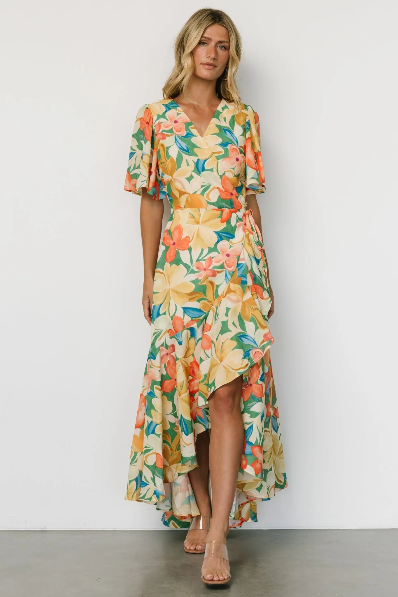 Adrianna Wrap Maxi Dress | Multi Floral