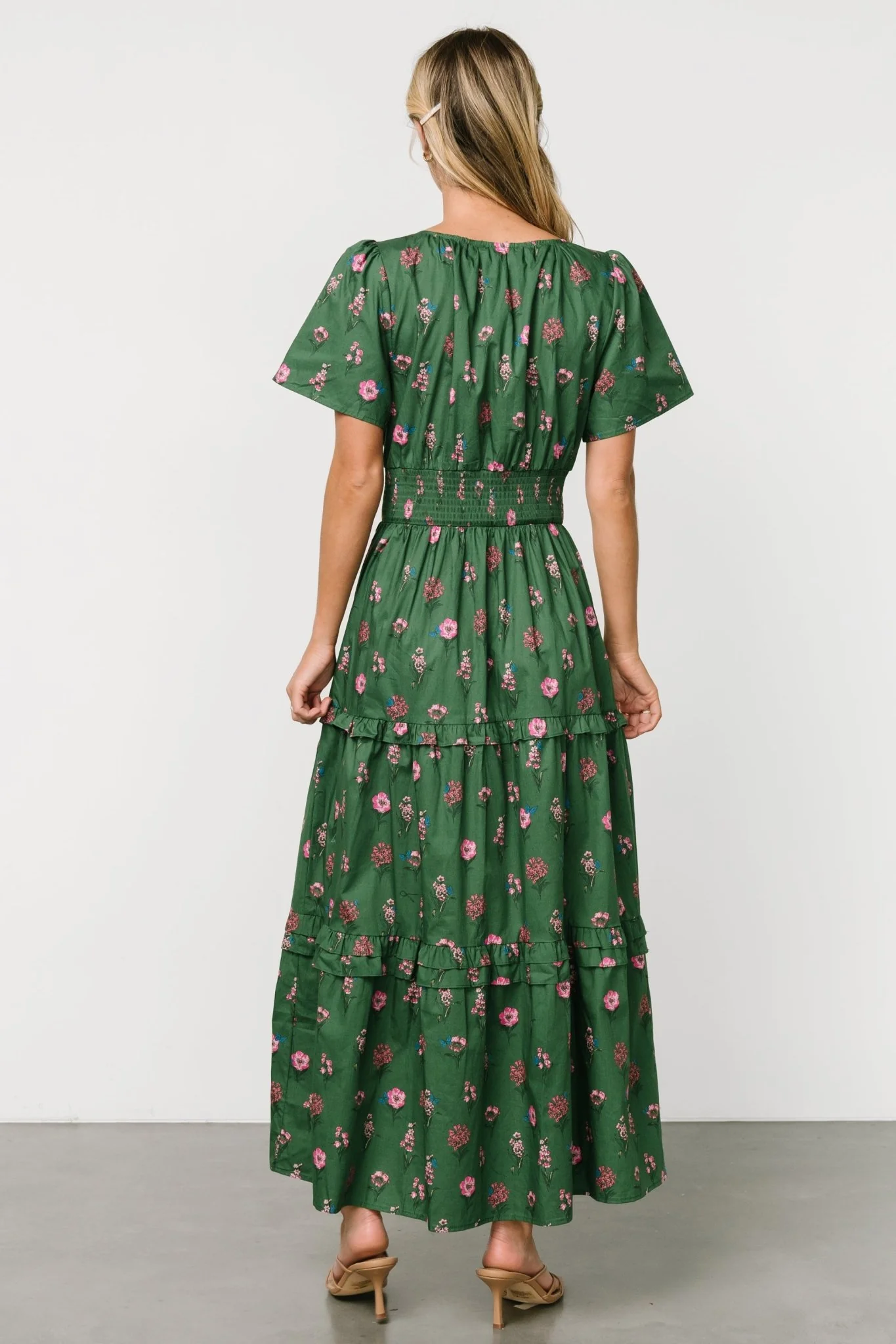 Kiana Poplin Maxi Dress | Green + Pink
