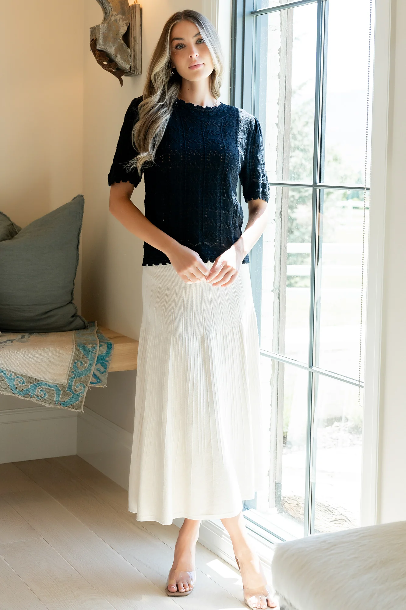 Carynn Knit Midi Skirt | Natural