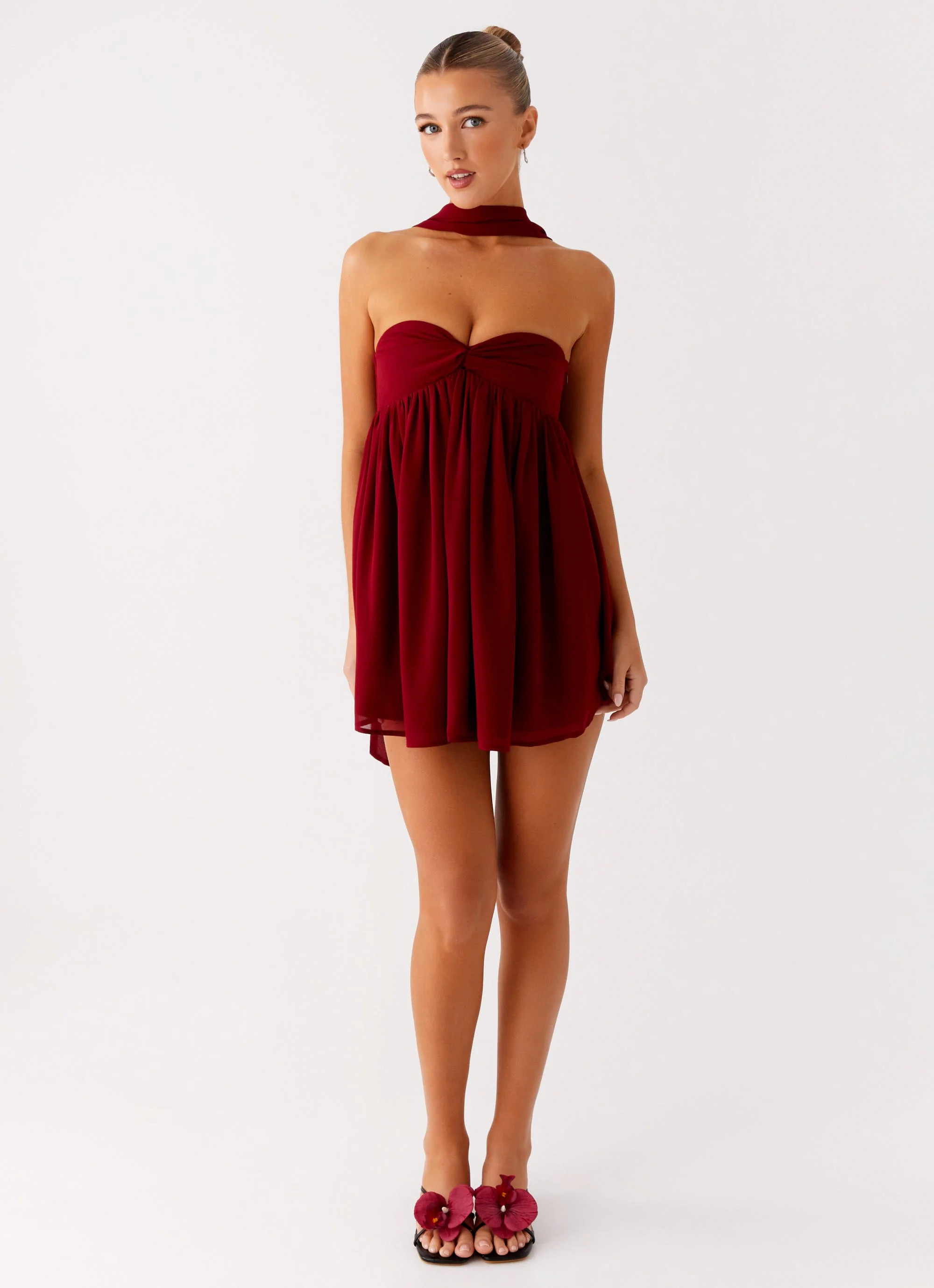 Saturn Mini Dress - Maroon