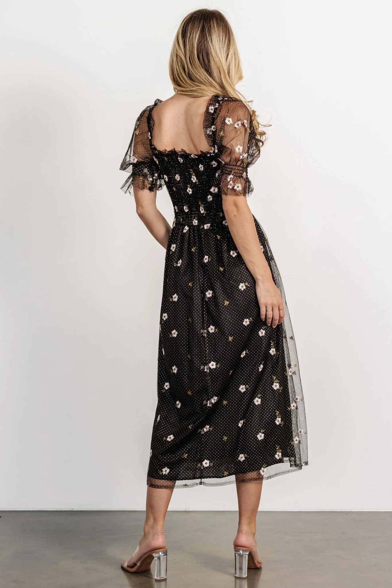 Emilia Embroidered Dress | Black
