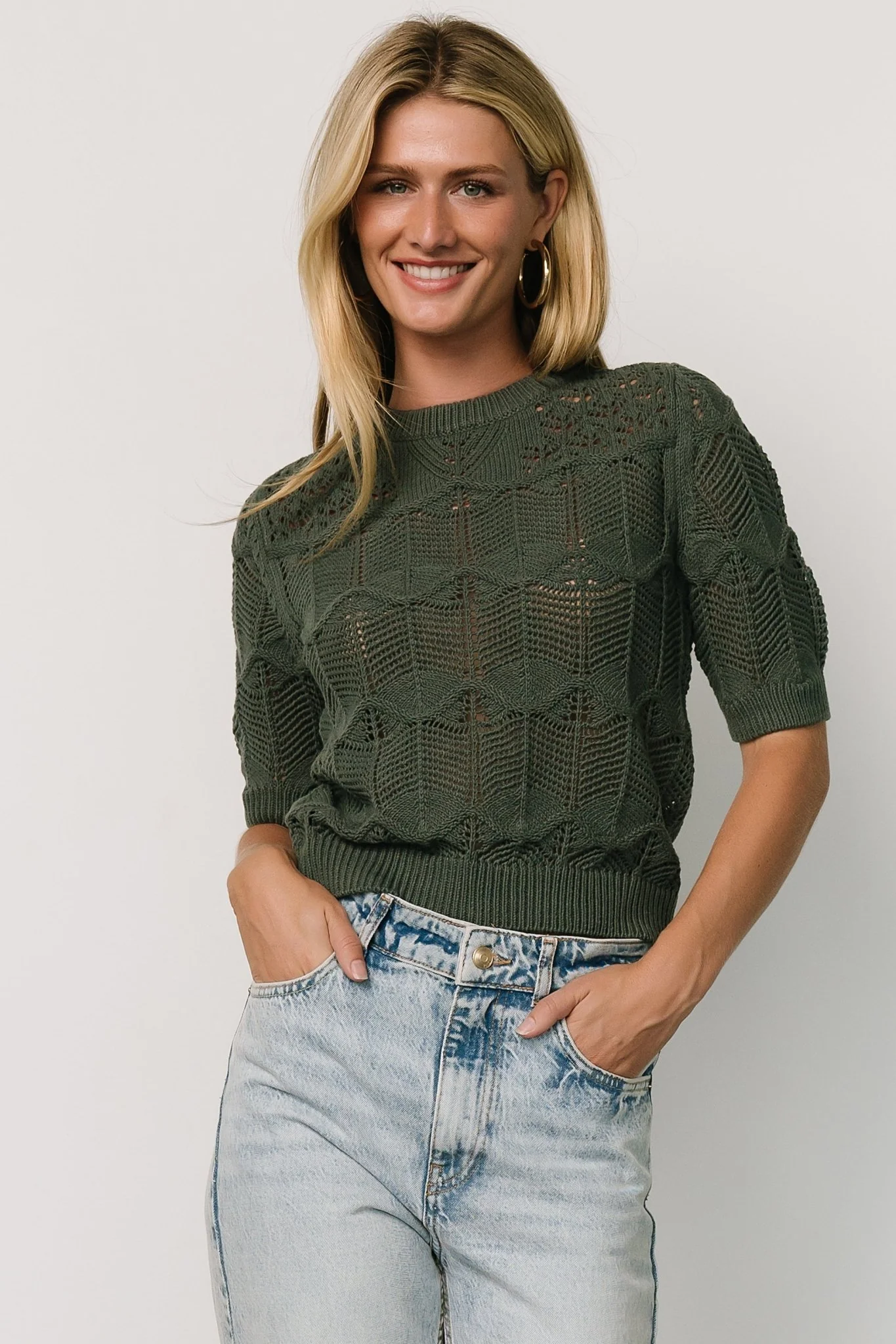 Josella Knit Top | Winter Green