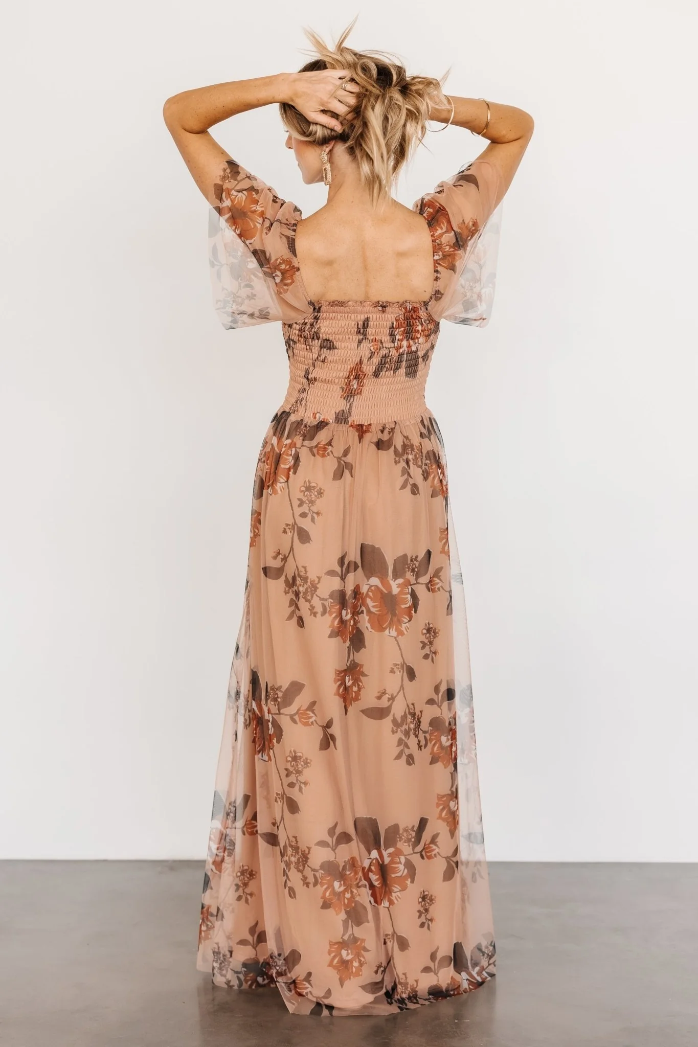 Cassandra Tulle Maxi Dress | Copper Floral