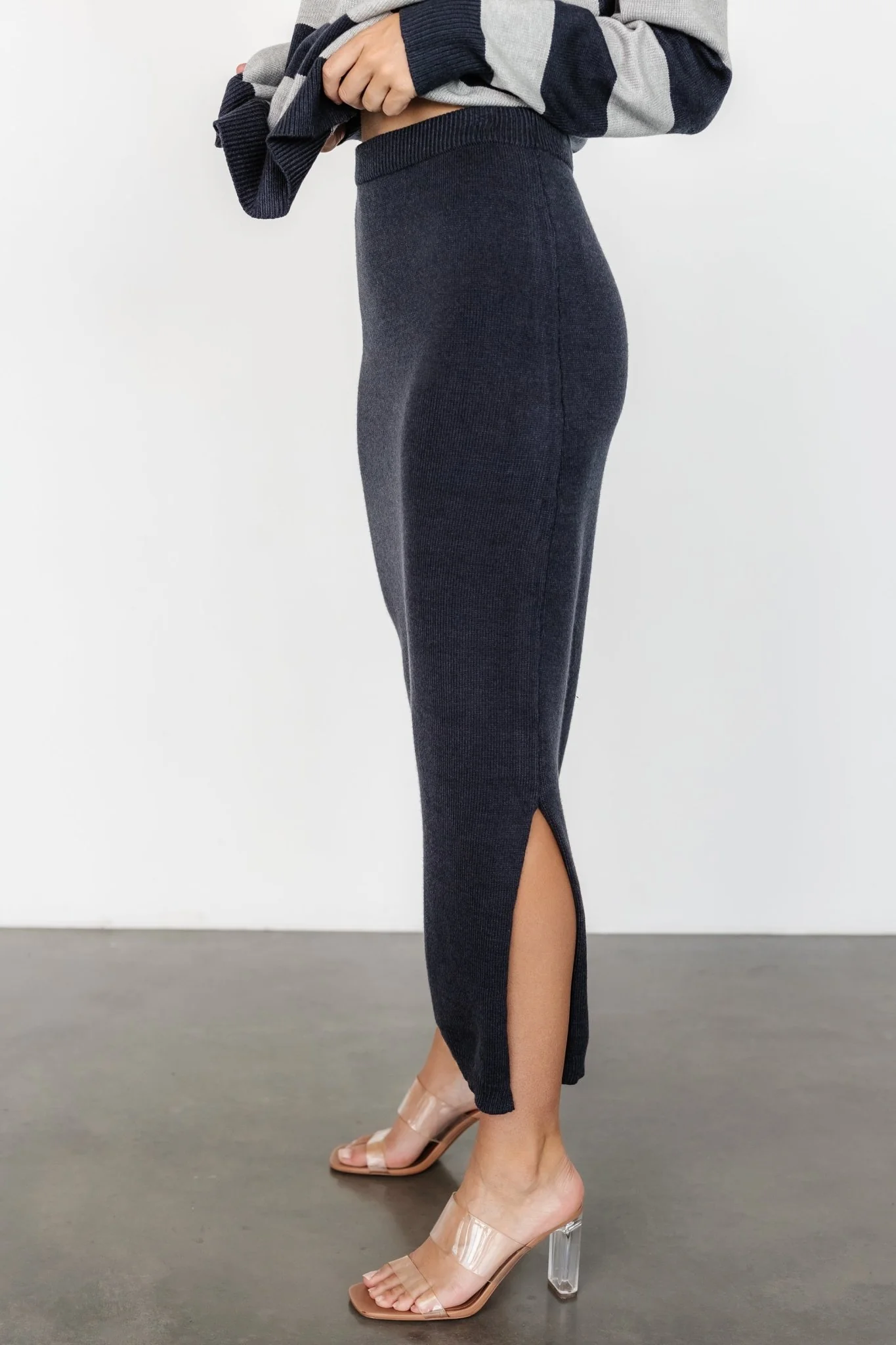 Carlotta Sweater + Skirt Set | Midnight + Gray