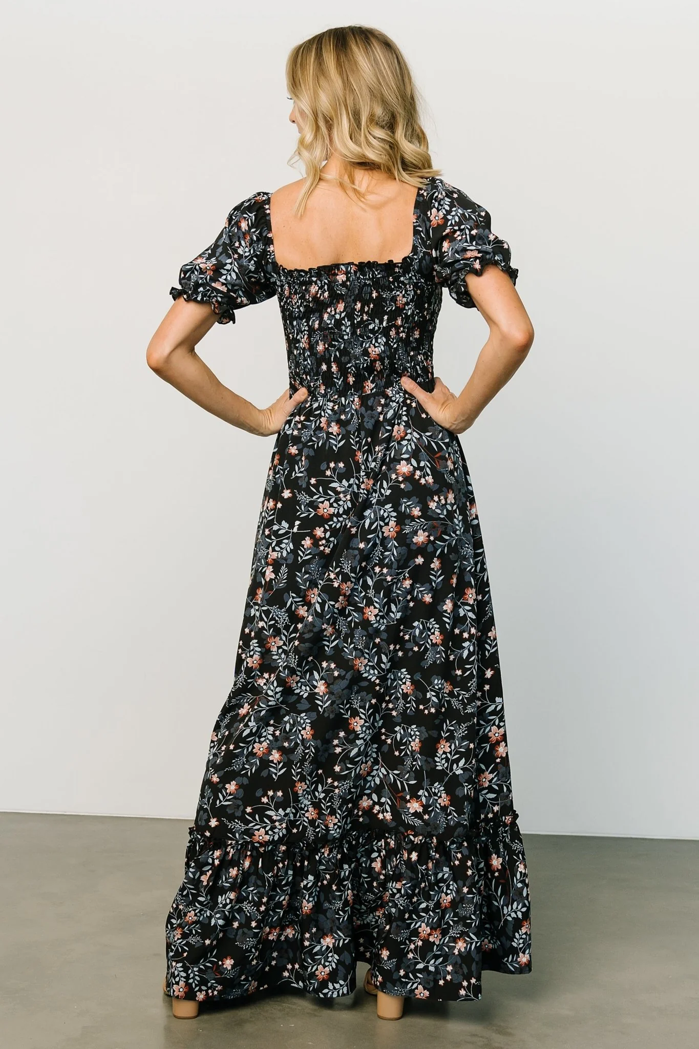 Capri Smocked Maxi Dress | Midnight Floral