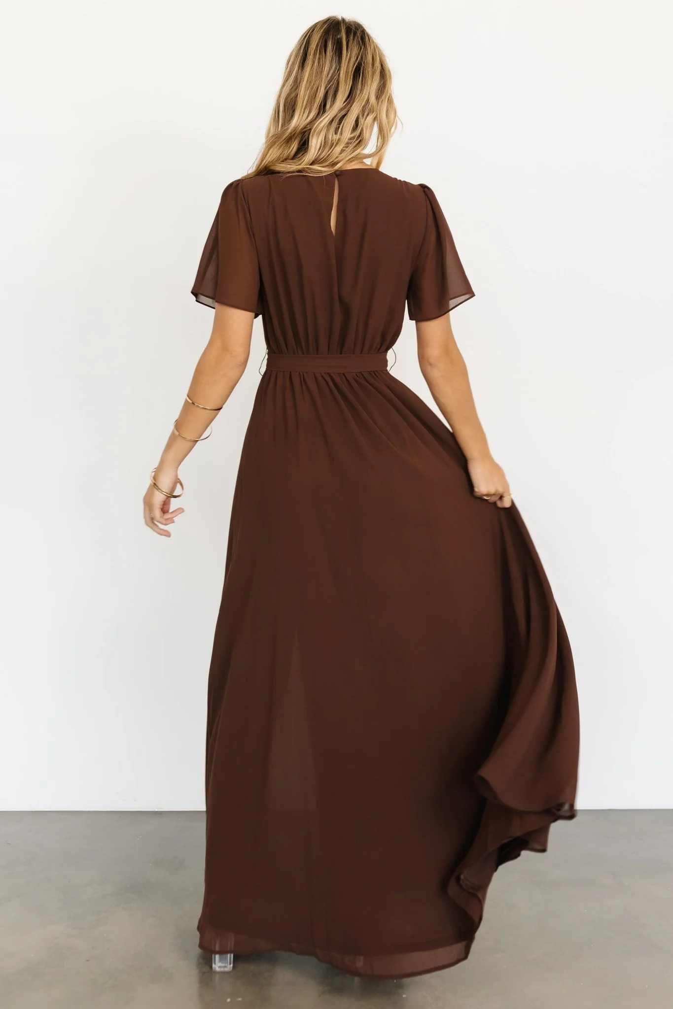 Naomi Short Sleeve Maxi Dress | Espresso