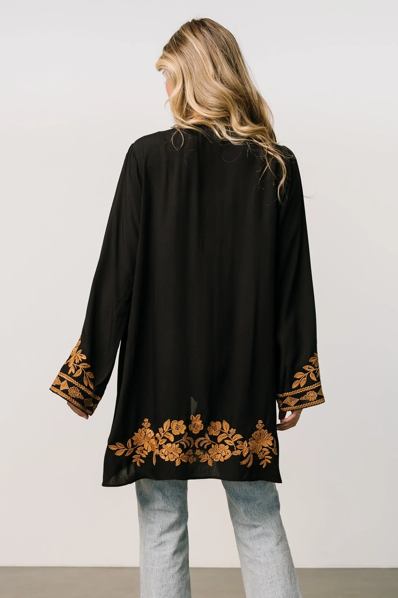 Rigby Kimono | Black + Camel
