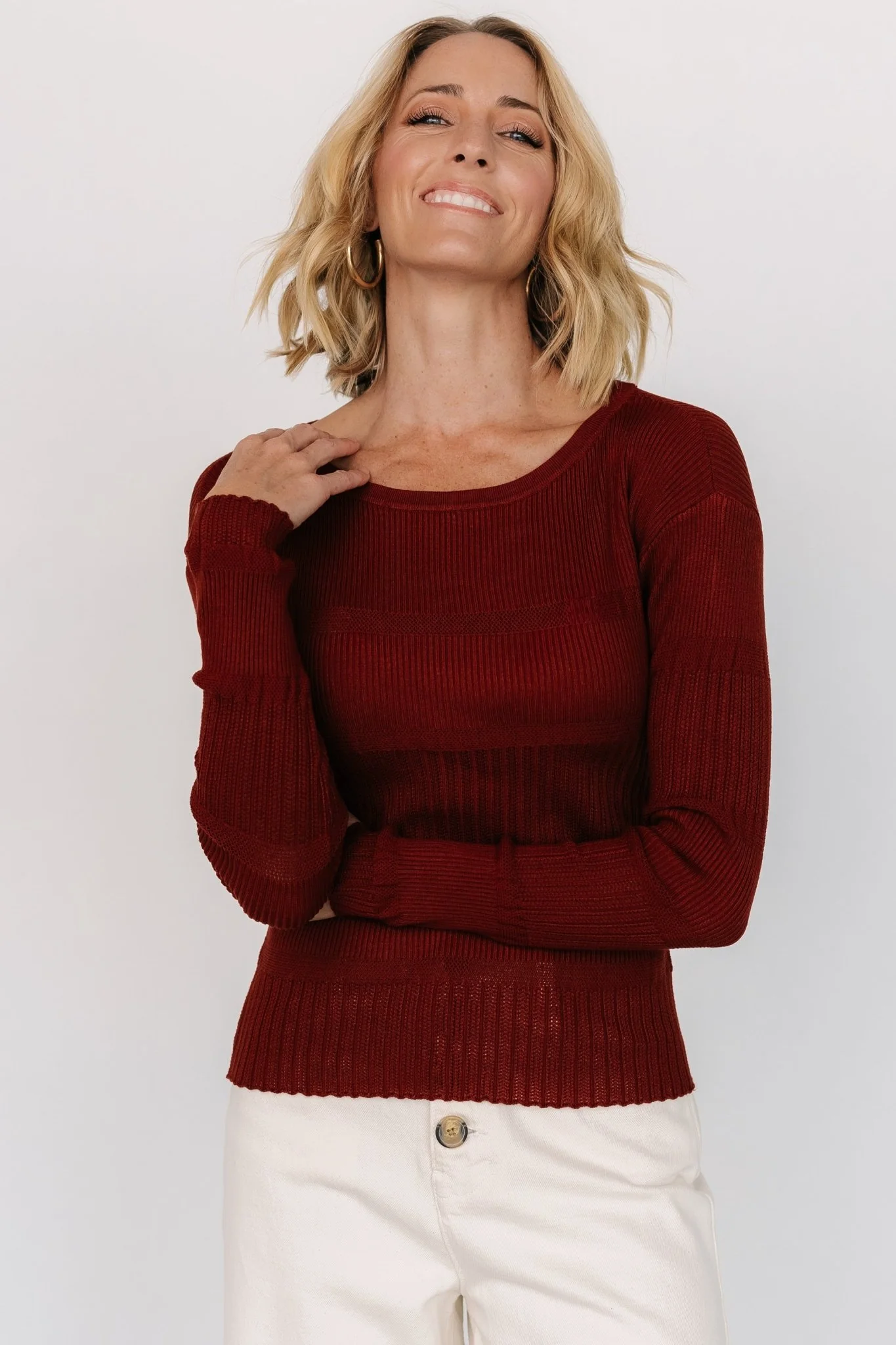 Bren Sweater Top | Brick