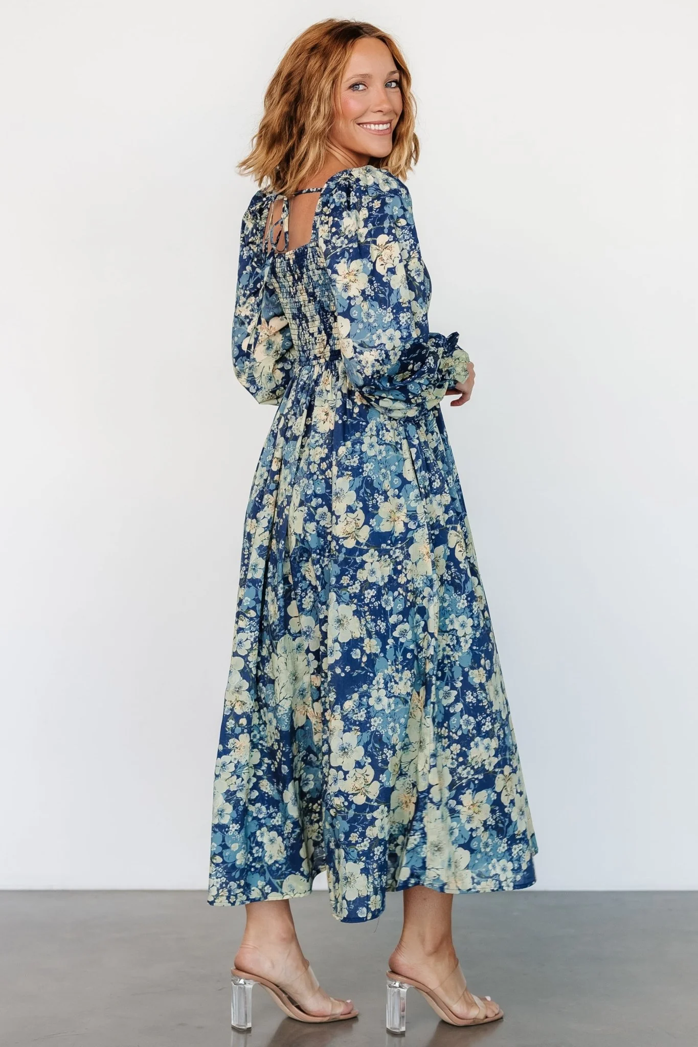 Twyla Dress | Blue + Cream Floral