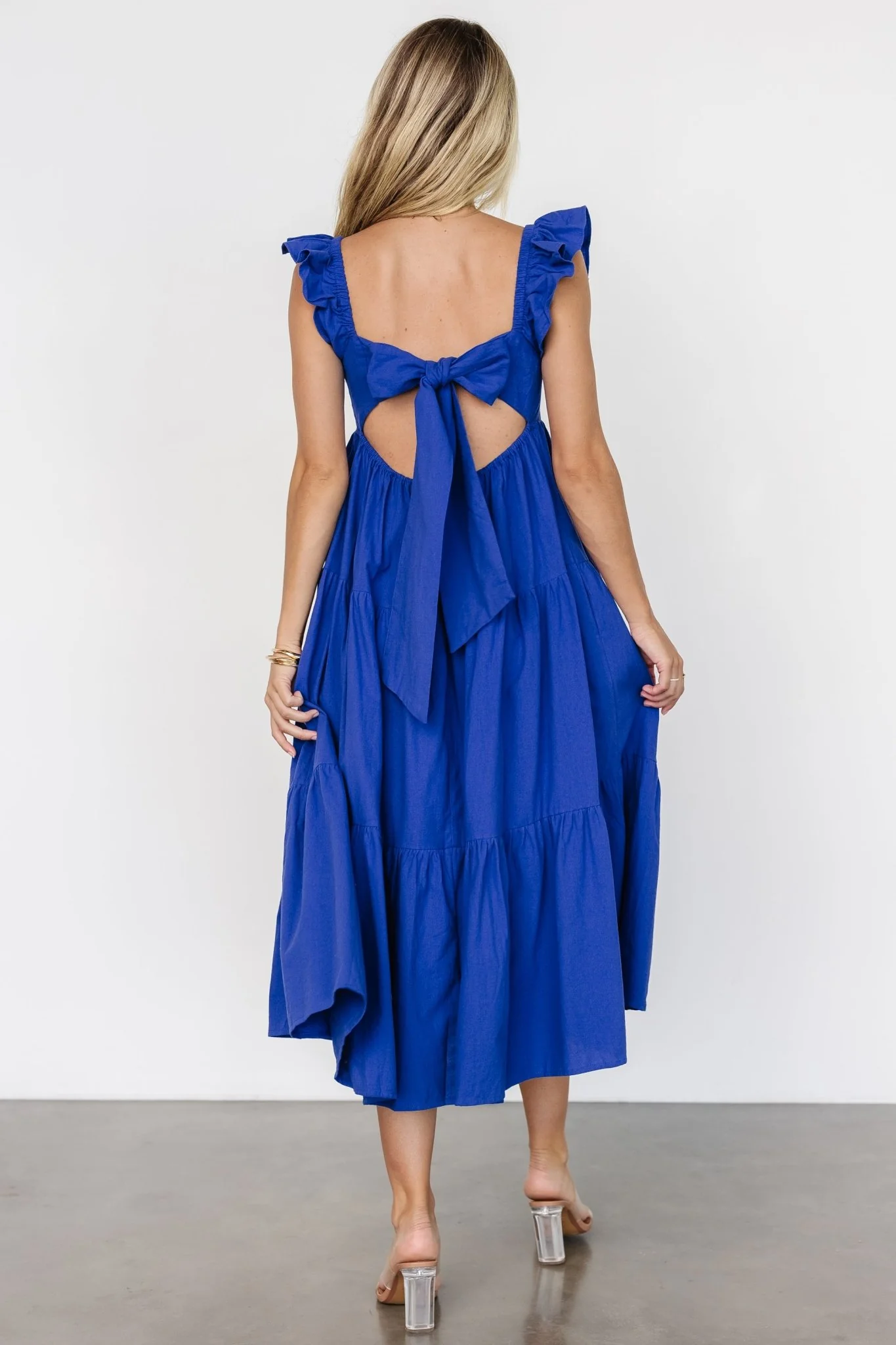 Aria Back Tie Dress | Blue