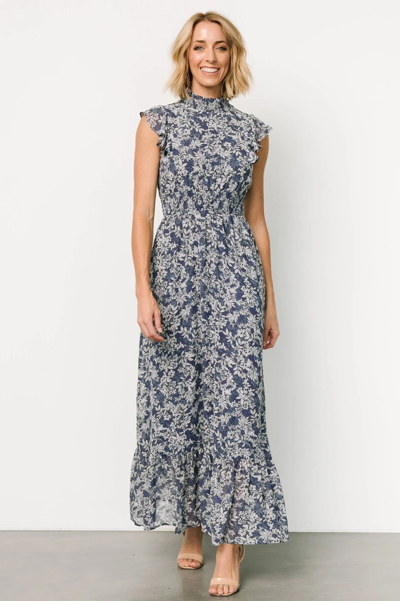 Kearny Ruffle Maxi Dress | Slate Print
