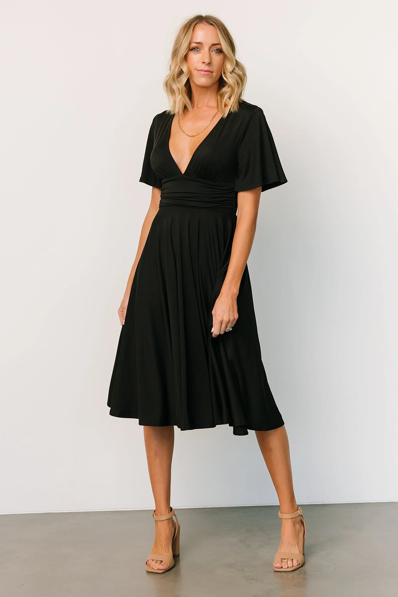 Janette Midi Dress | Black