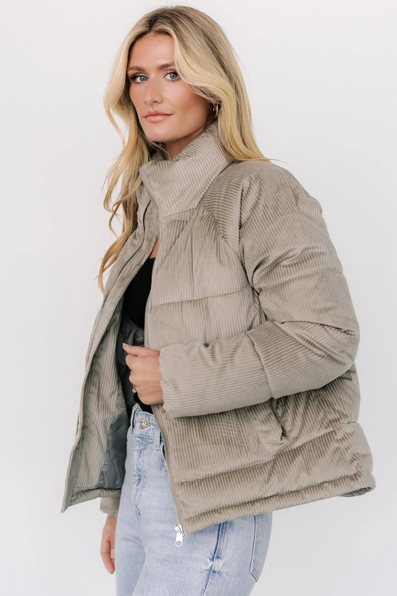 Holden Corduroy Puffer Jacket | Dusty Sage