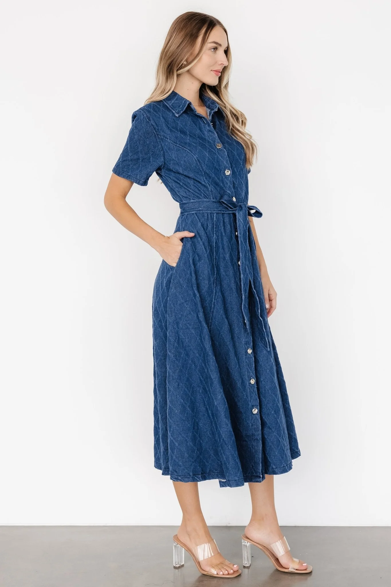 Sheryl Midi Dress | Denim Blue