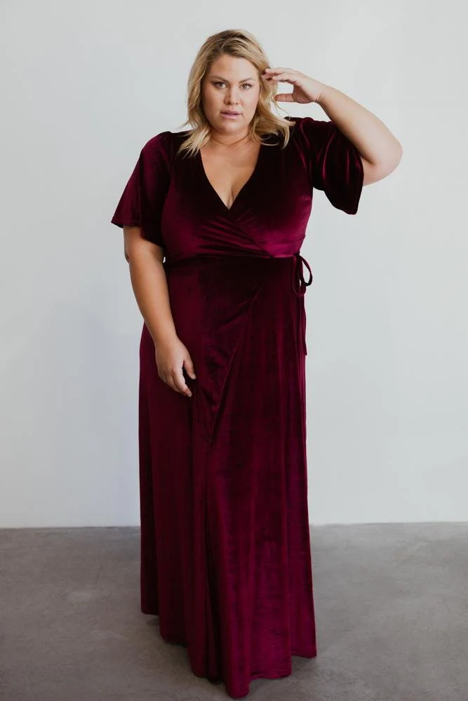 Meghan Velvet Wrap Maxi Dress | Mulberry