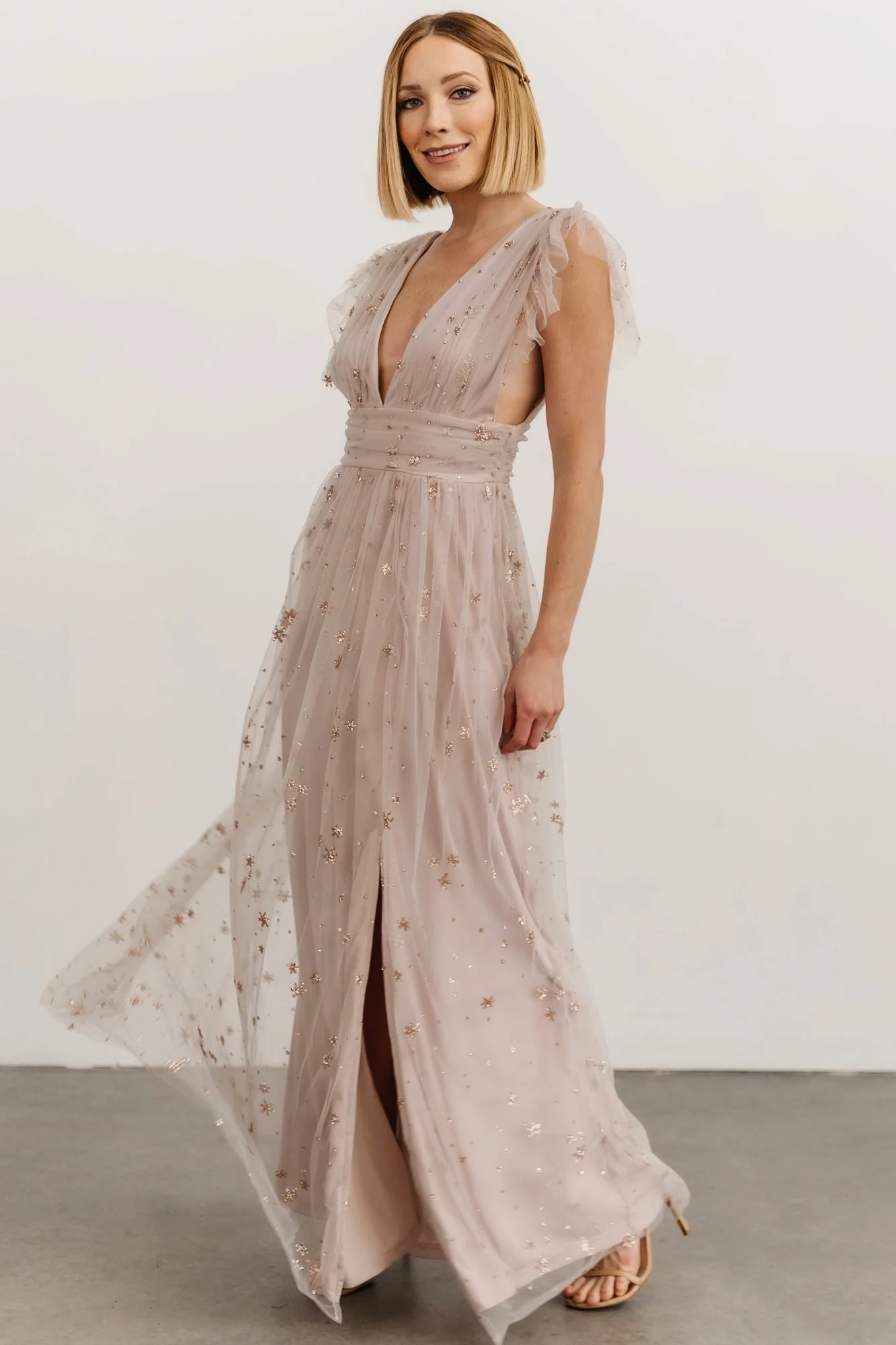 Nova Shimmer Maxi Dress | Dusty Lilac