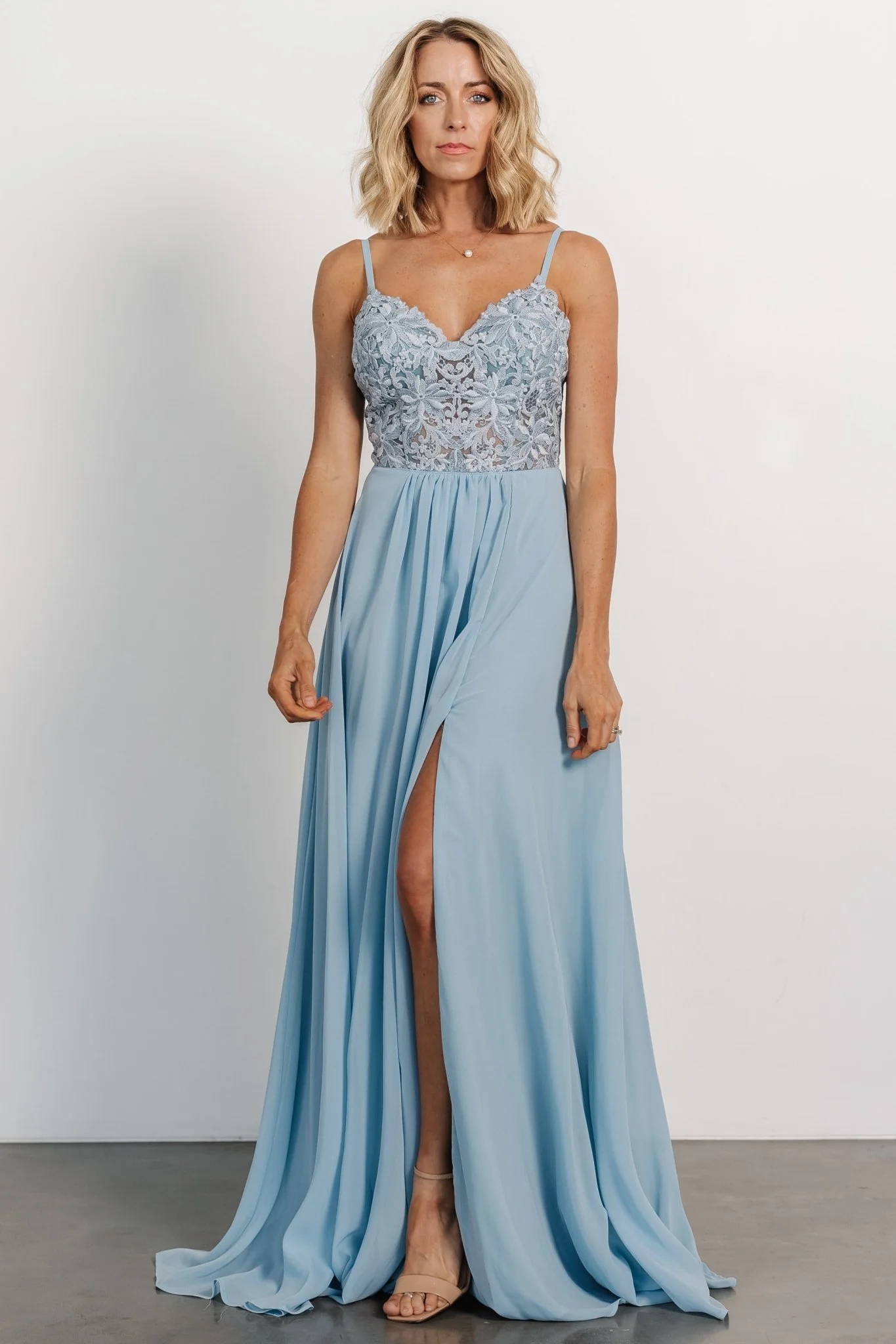 Samantha Lace Top Gown | Light Blue