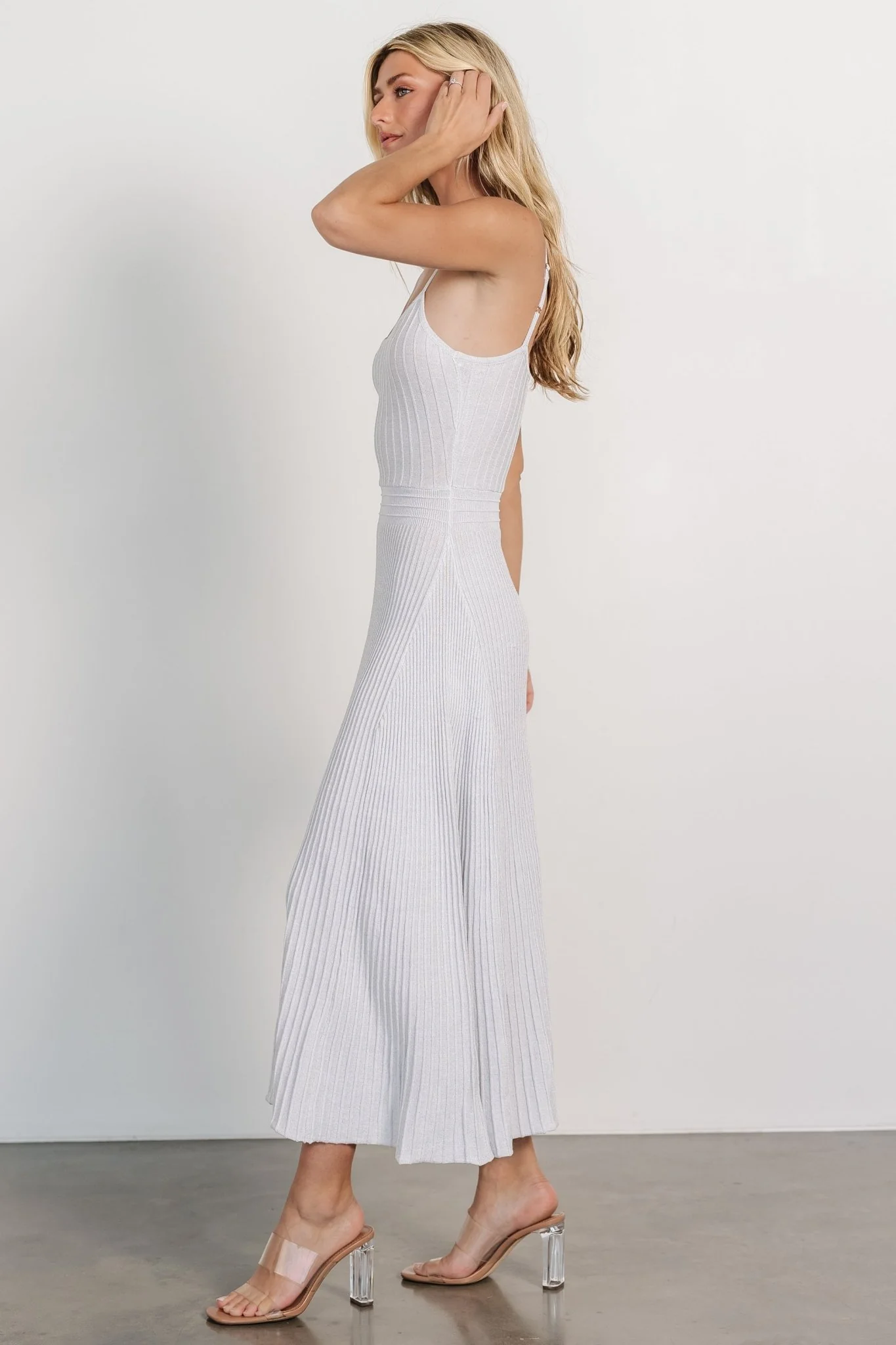 Adair Knit Dress | Silver Shimmer