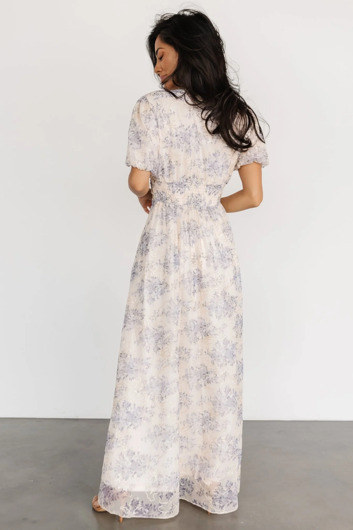 Ardley Maxi Dress | Cream + Blue