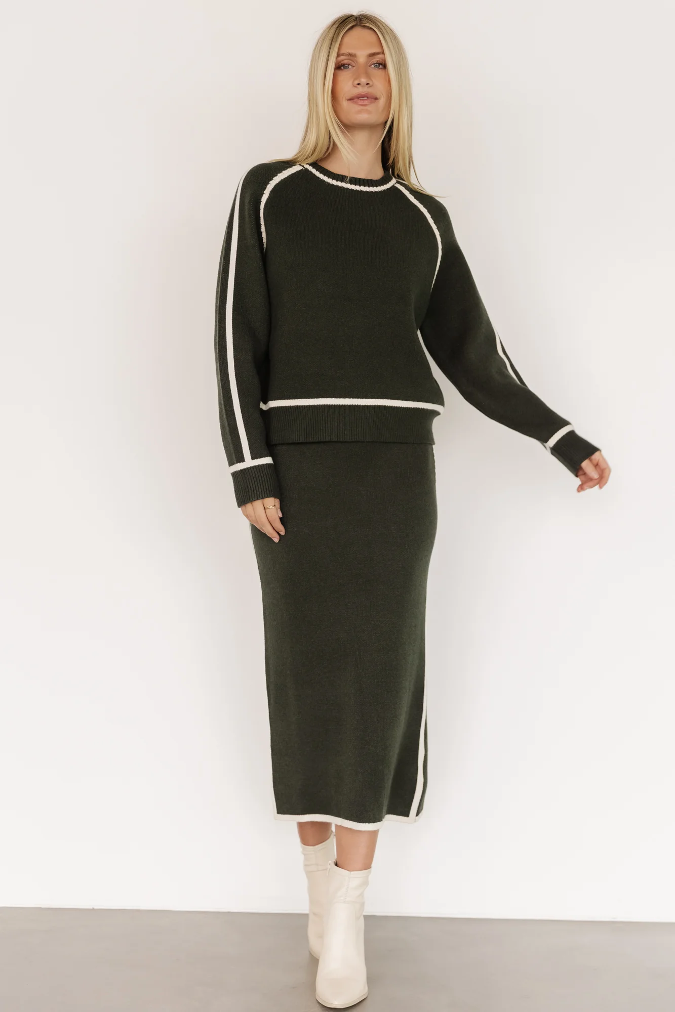 Ava Knit Sweater | Dark Green