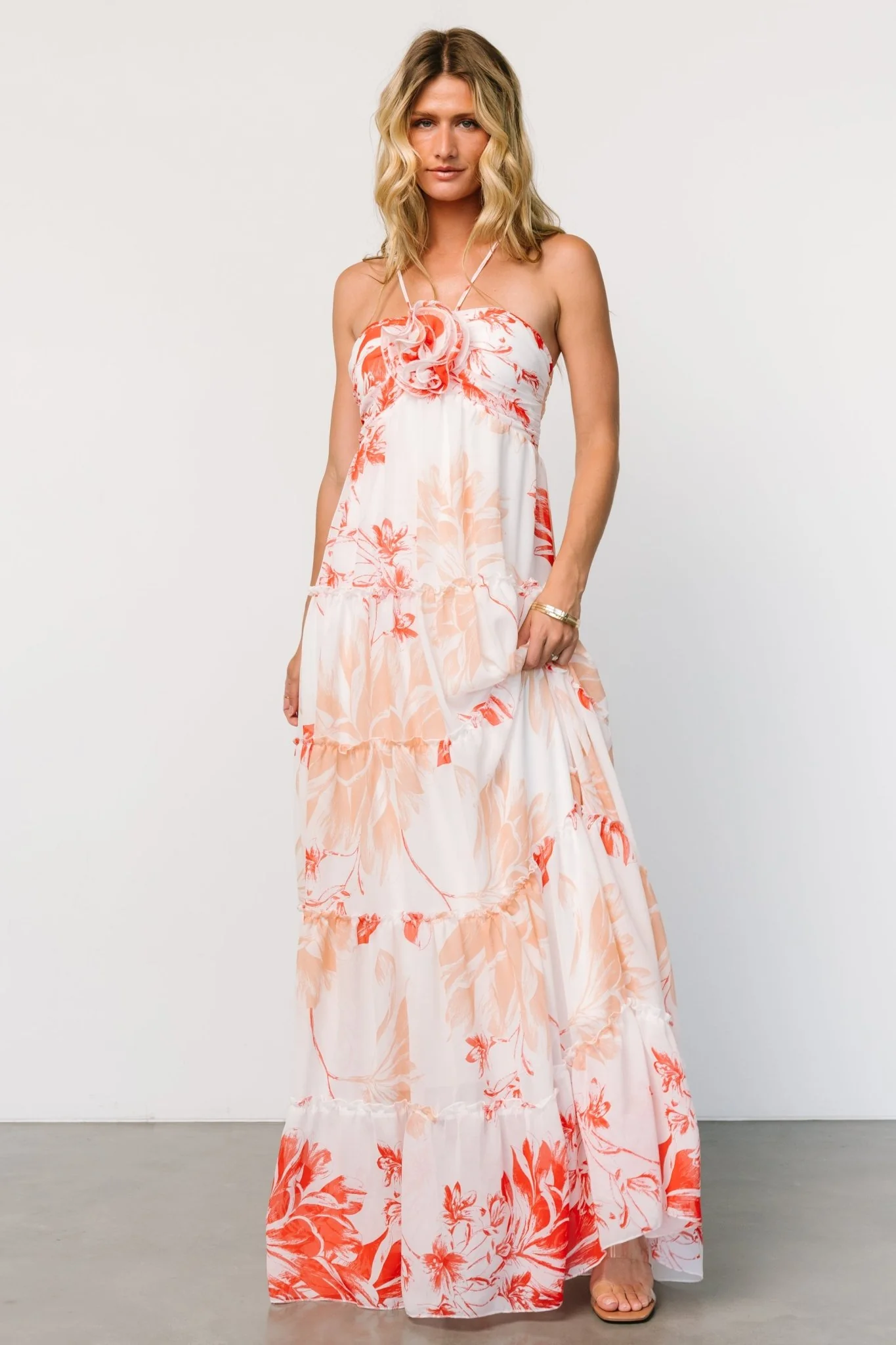 Charmaine Maxi Dress | Red + Natural Floral