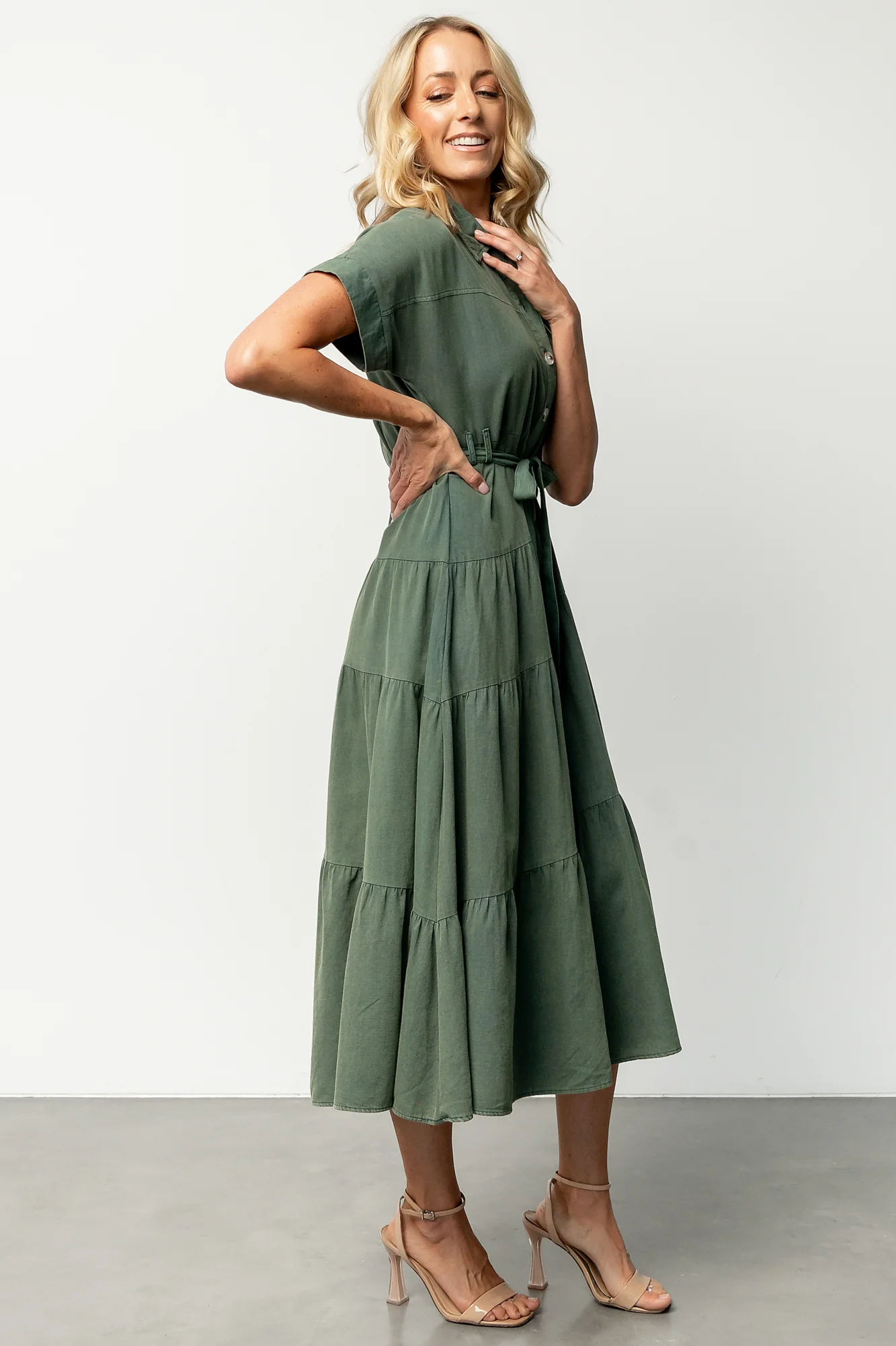 Logan Button Up Dress | Green