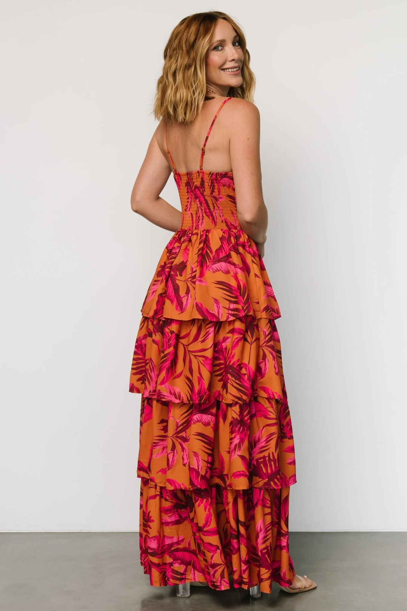 Joree Tiered Maxi Dress | Ginger + Fuschia Multi