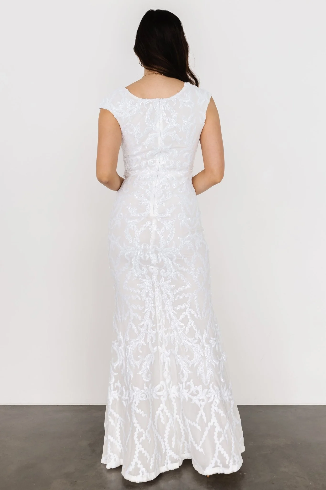 Kylene Sequin Maxi Gown | White