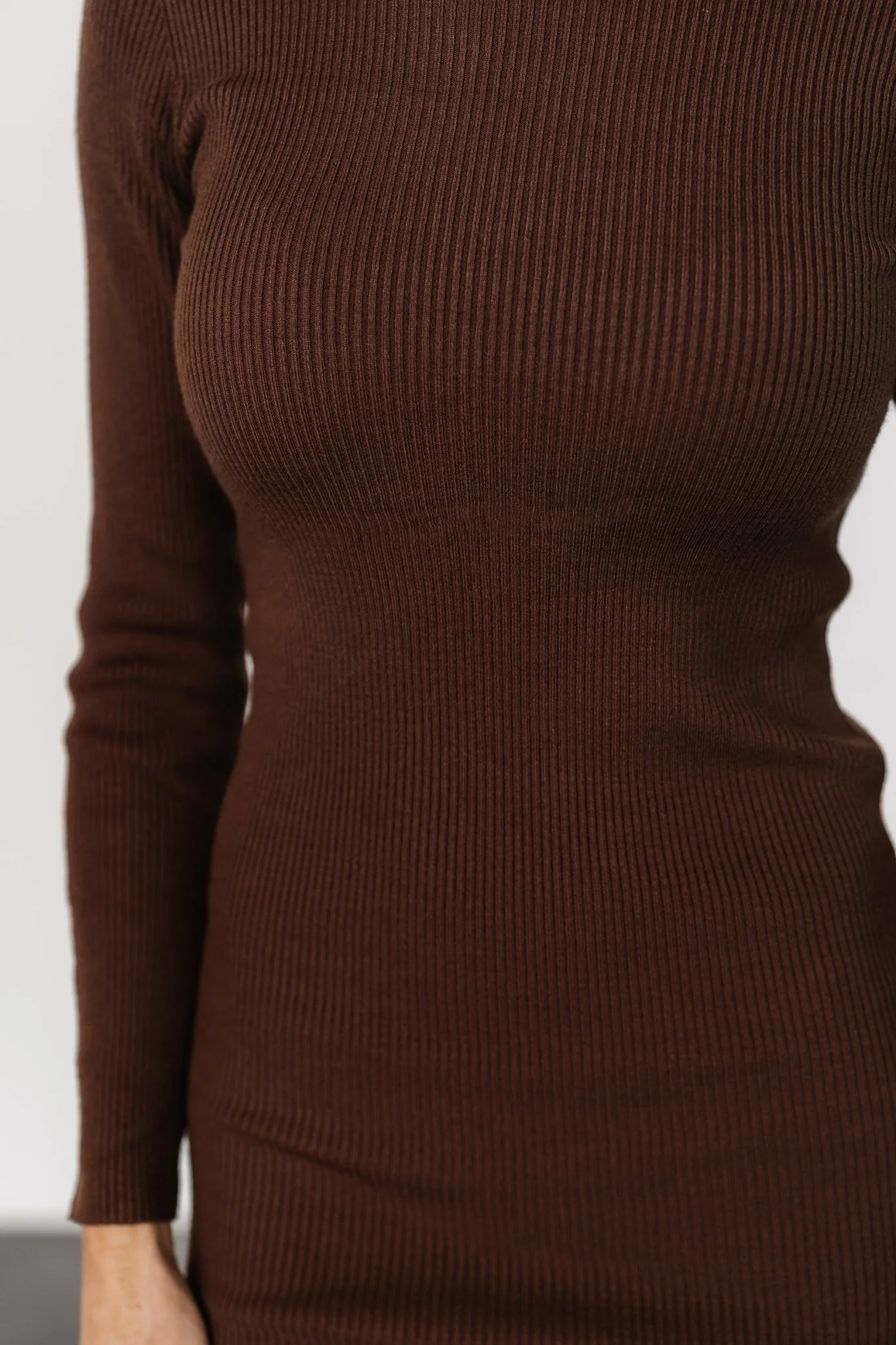 Knightsbridge Ribbed Sweater Midi Dress | Brown