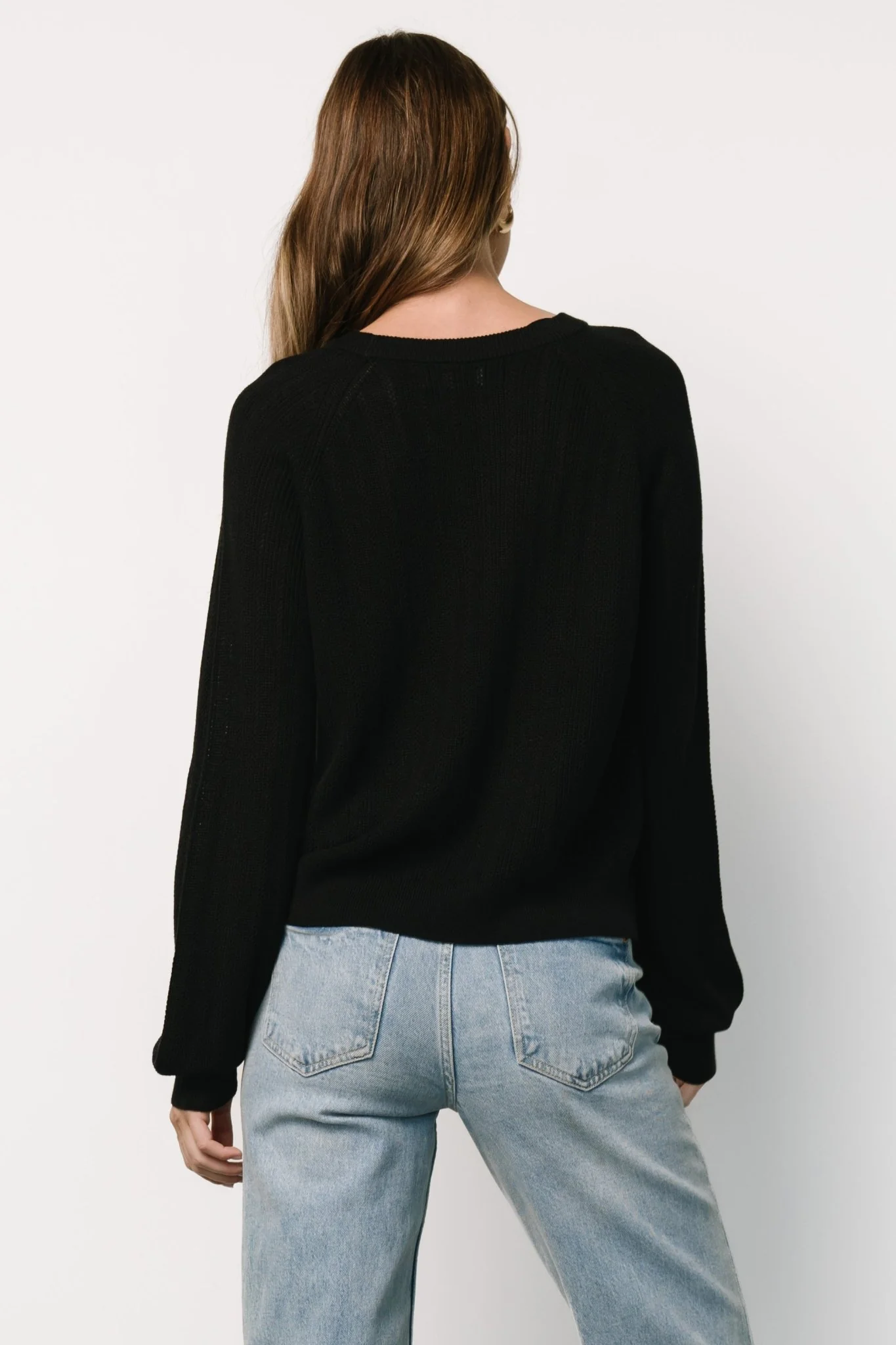 Alix Knit Sweater Top | Black