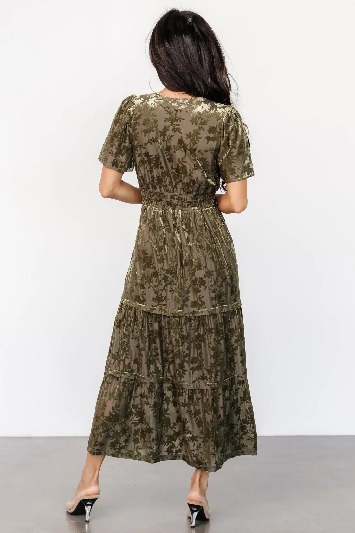 Bronwyn Velvet Dress | Olive