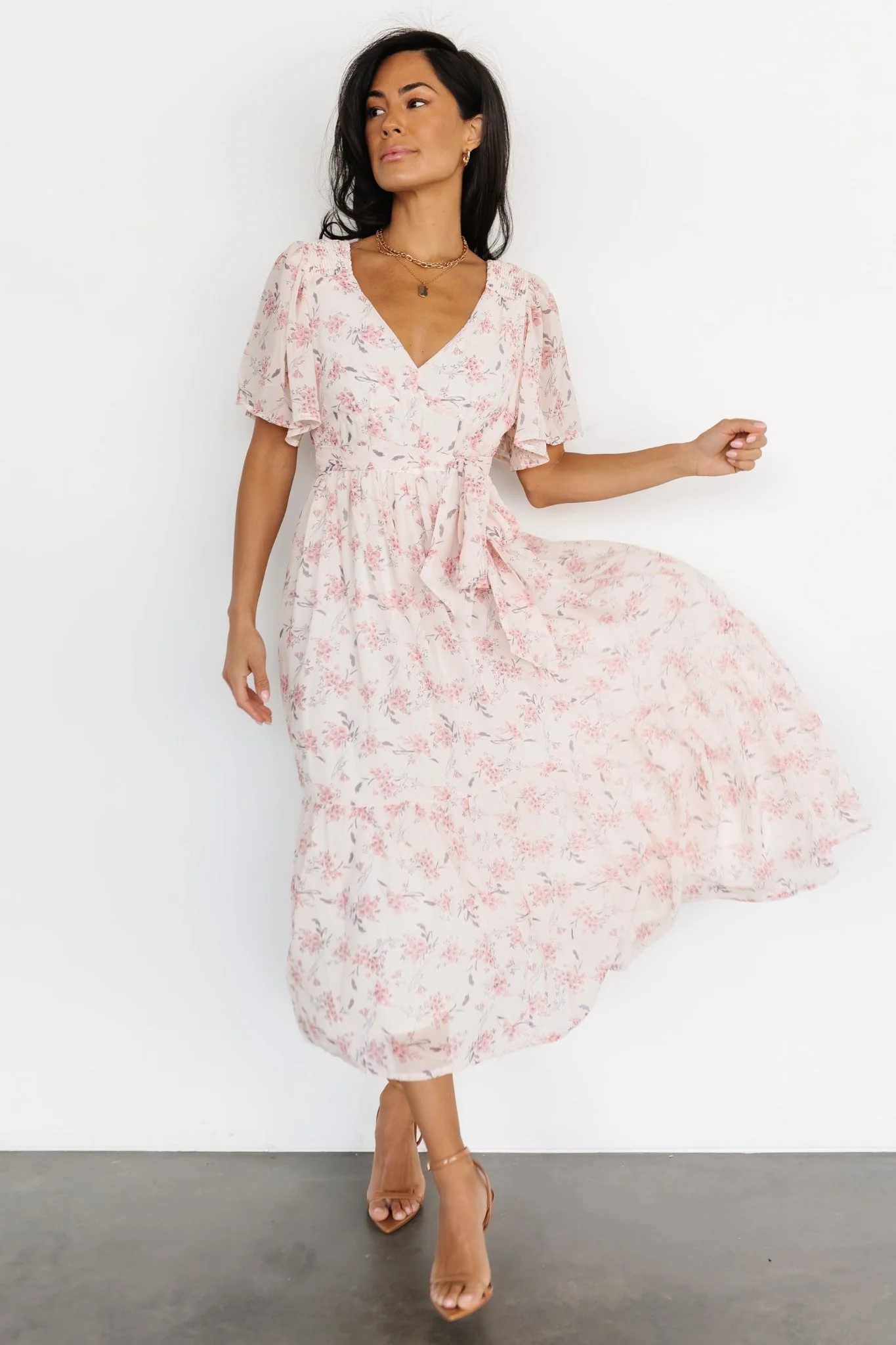 Iris Midi Dress | Blush Floral