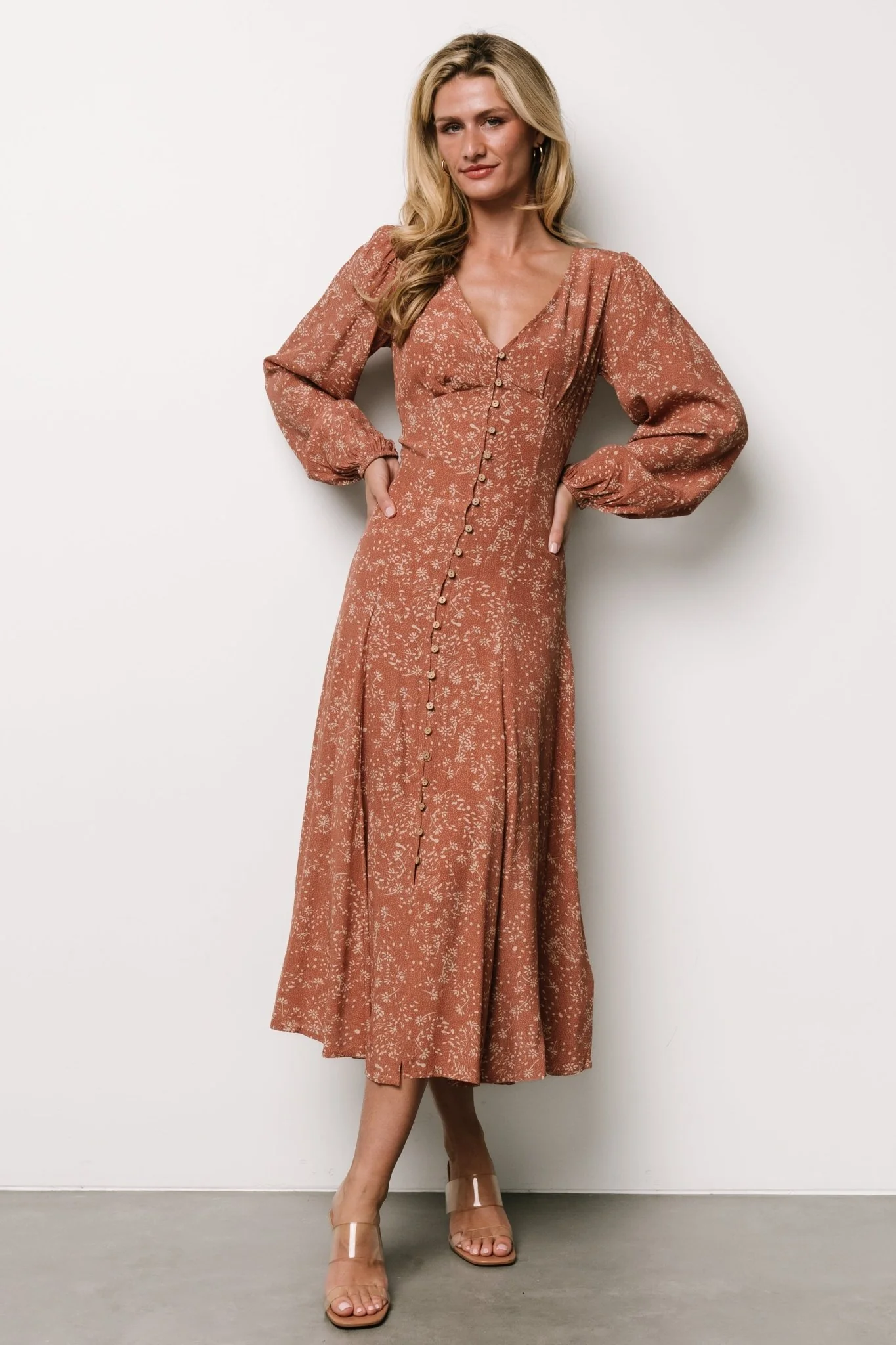 Claudine Maxi Dress | Dusty Clay Print