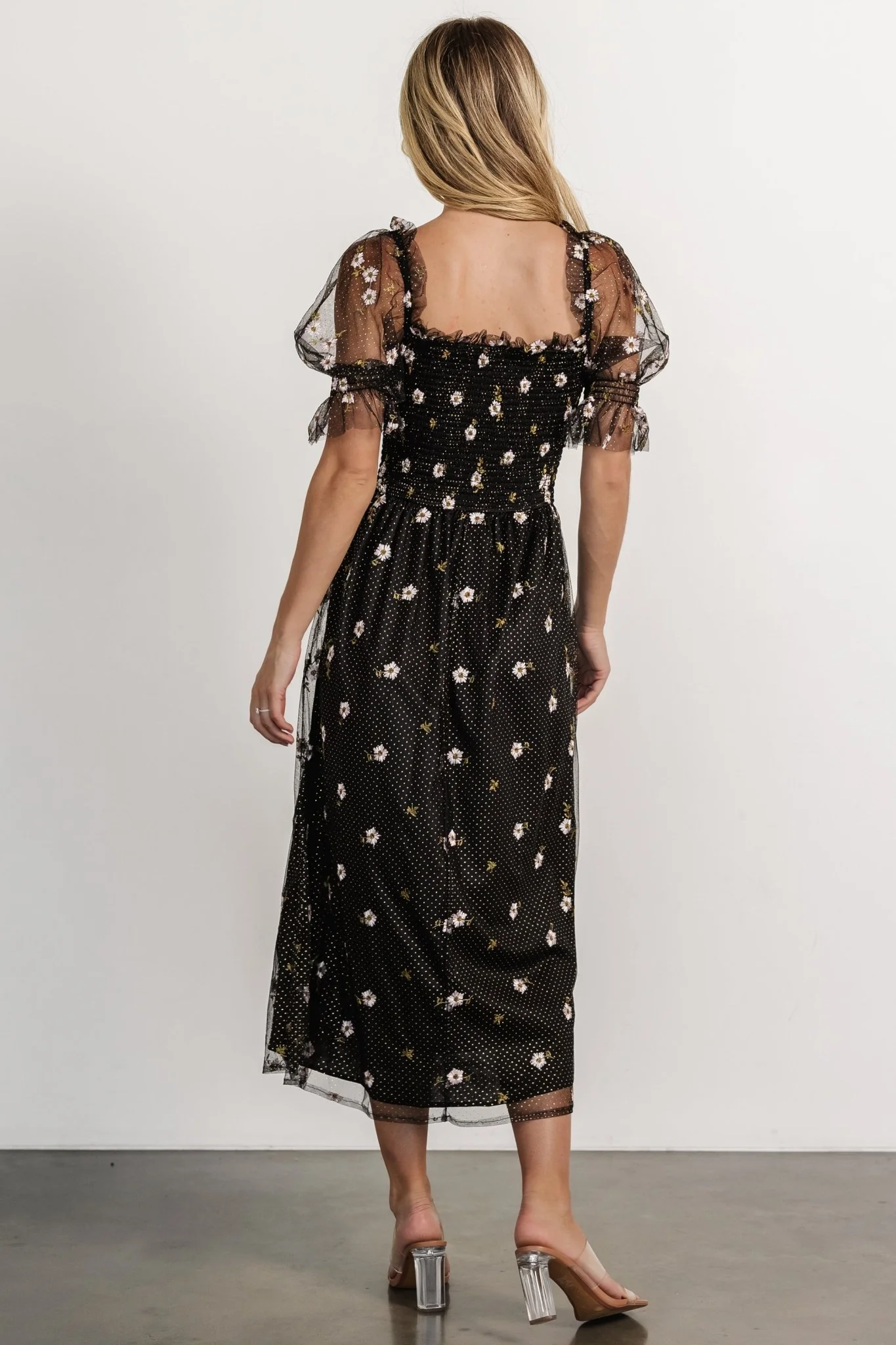 Emilia Embroidered Dress | Black