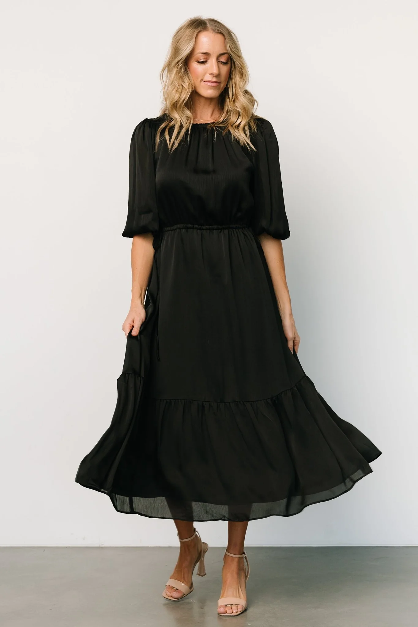 Lauretta Tie Waist Dress | Black
