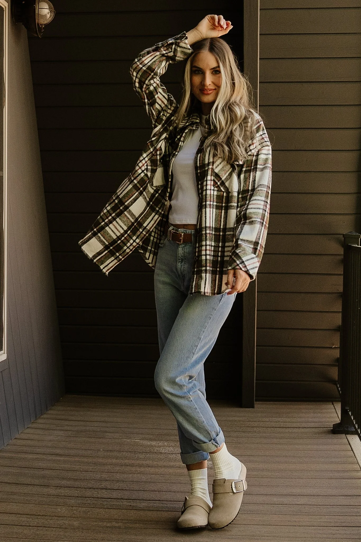 Polson Plaid Shacket | Ivory Multi