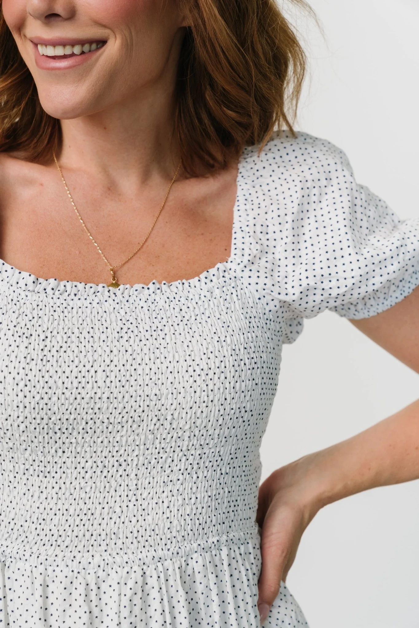 Calliope Smocked Maxi Dress | White Print