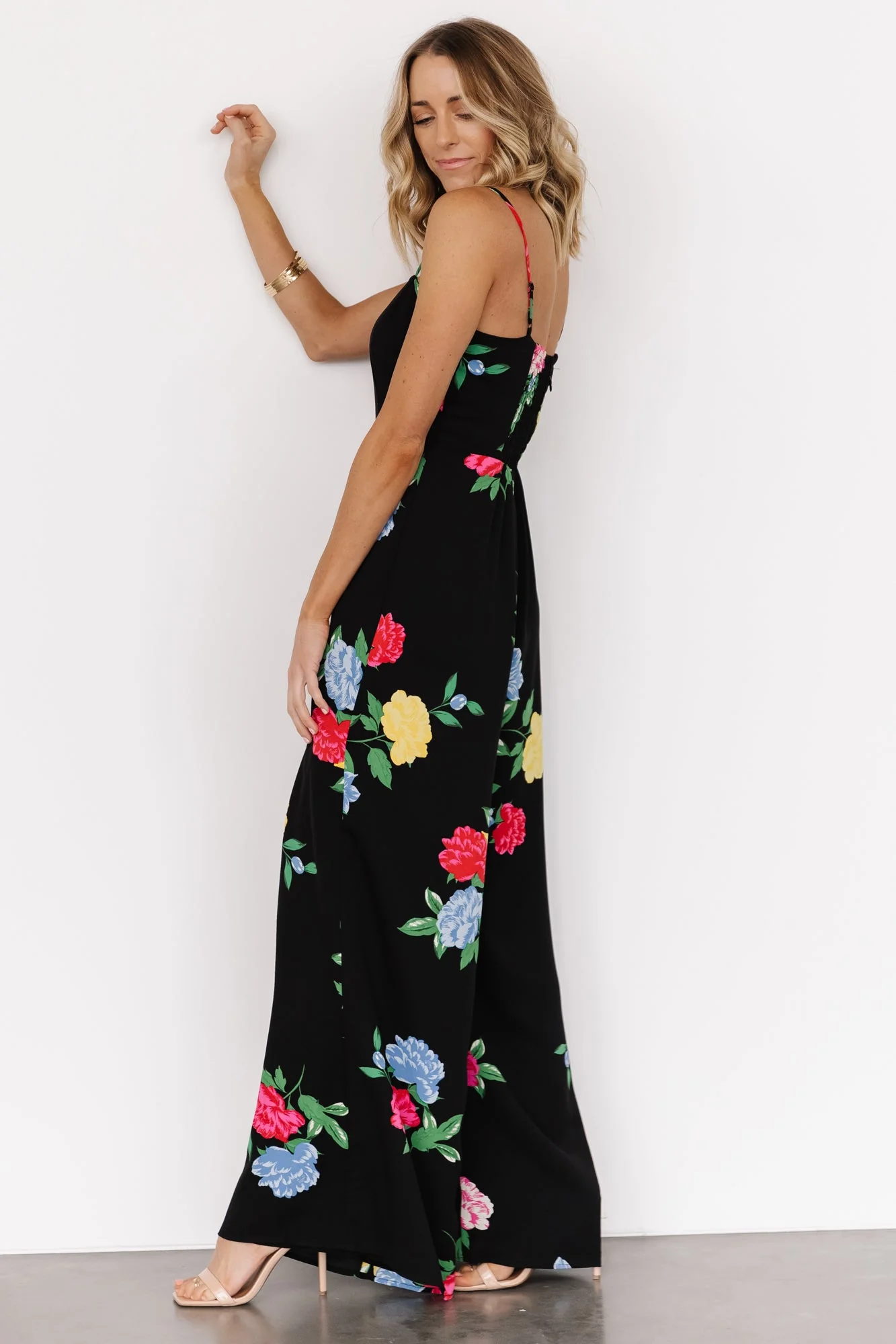 Brooklyn Wide Leg Jumpsuit | Black Floral