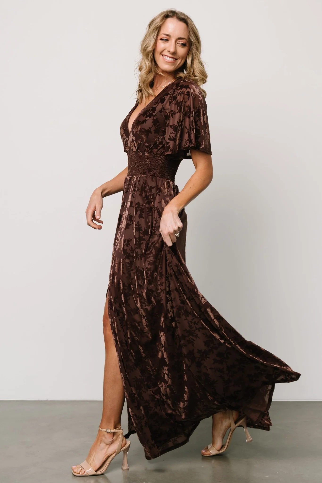 Veronica Velvet Maxi Dress | Espresso
