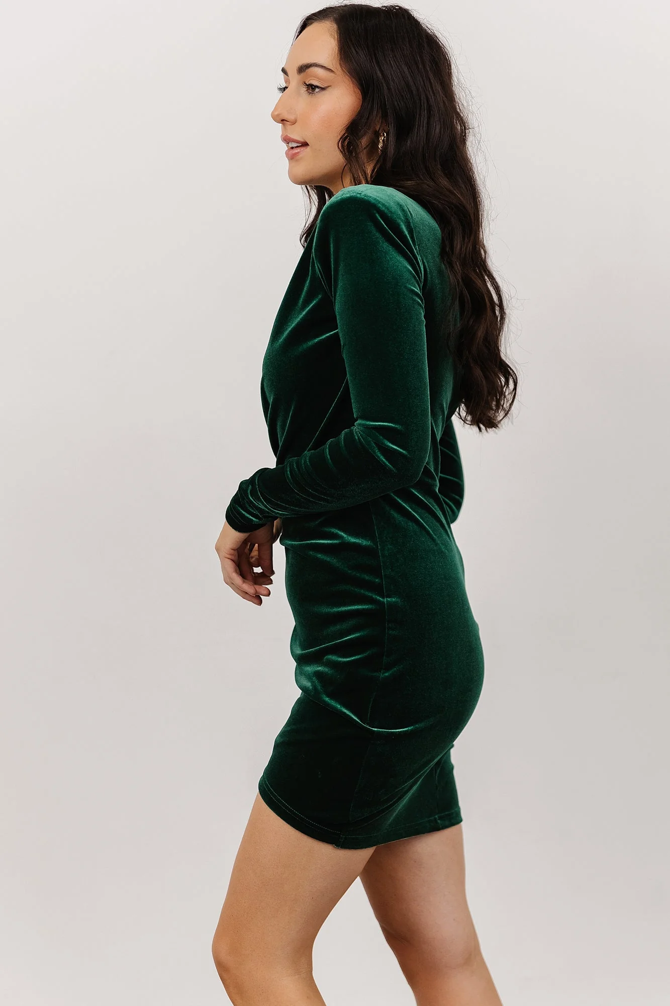 Ava Velvet Mini Dress | Green