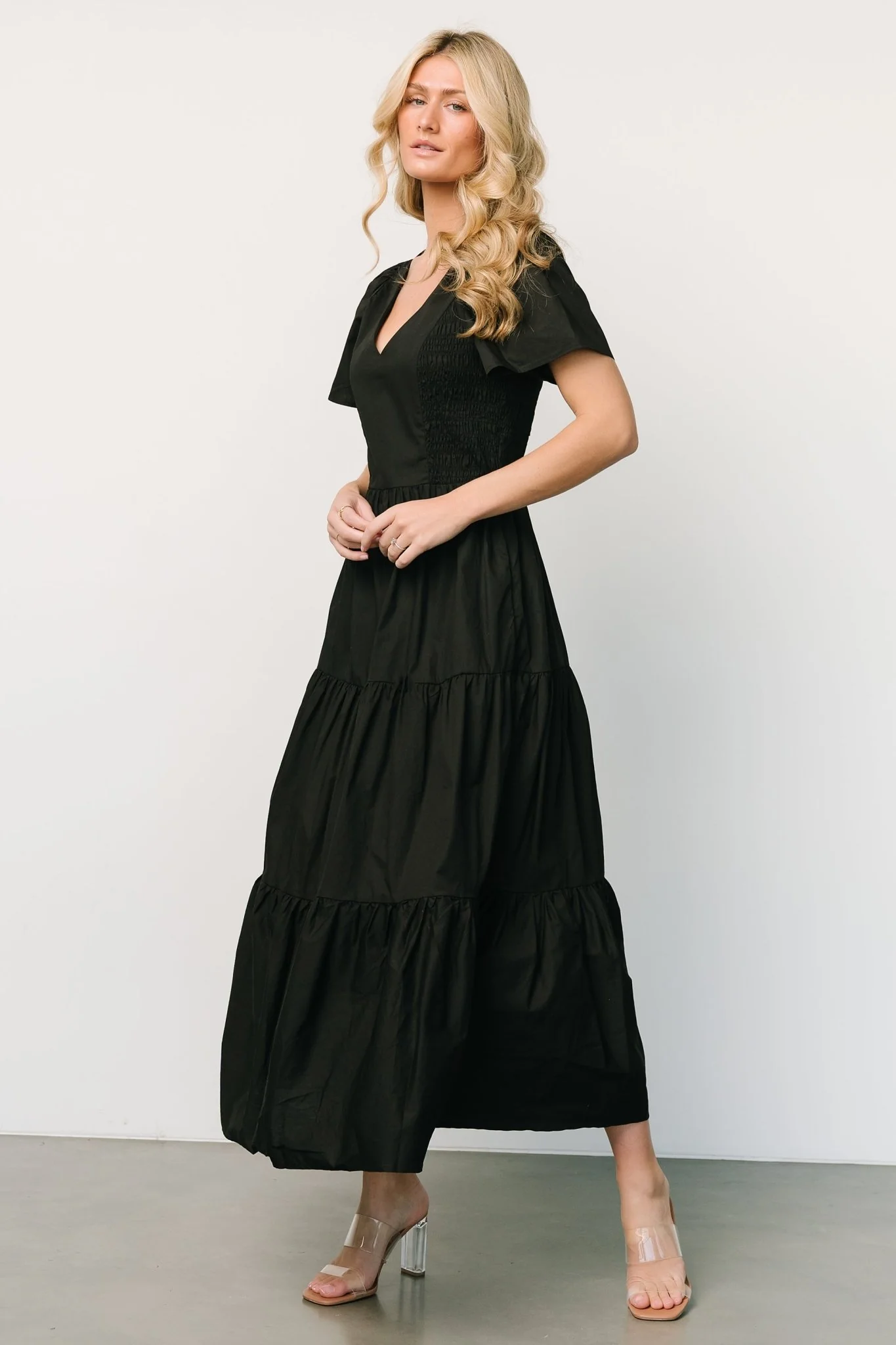Johanne Poplin Dress | Black