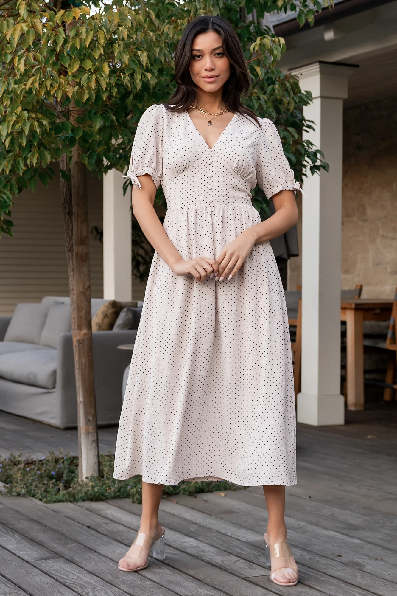 Millar Midi Dress | Natural + Black